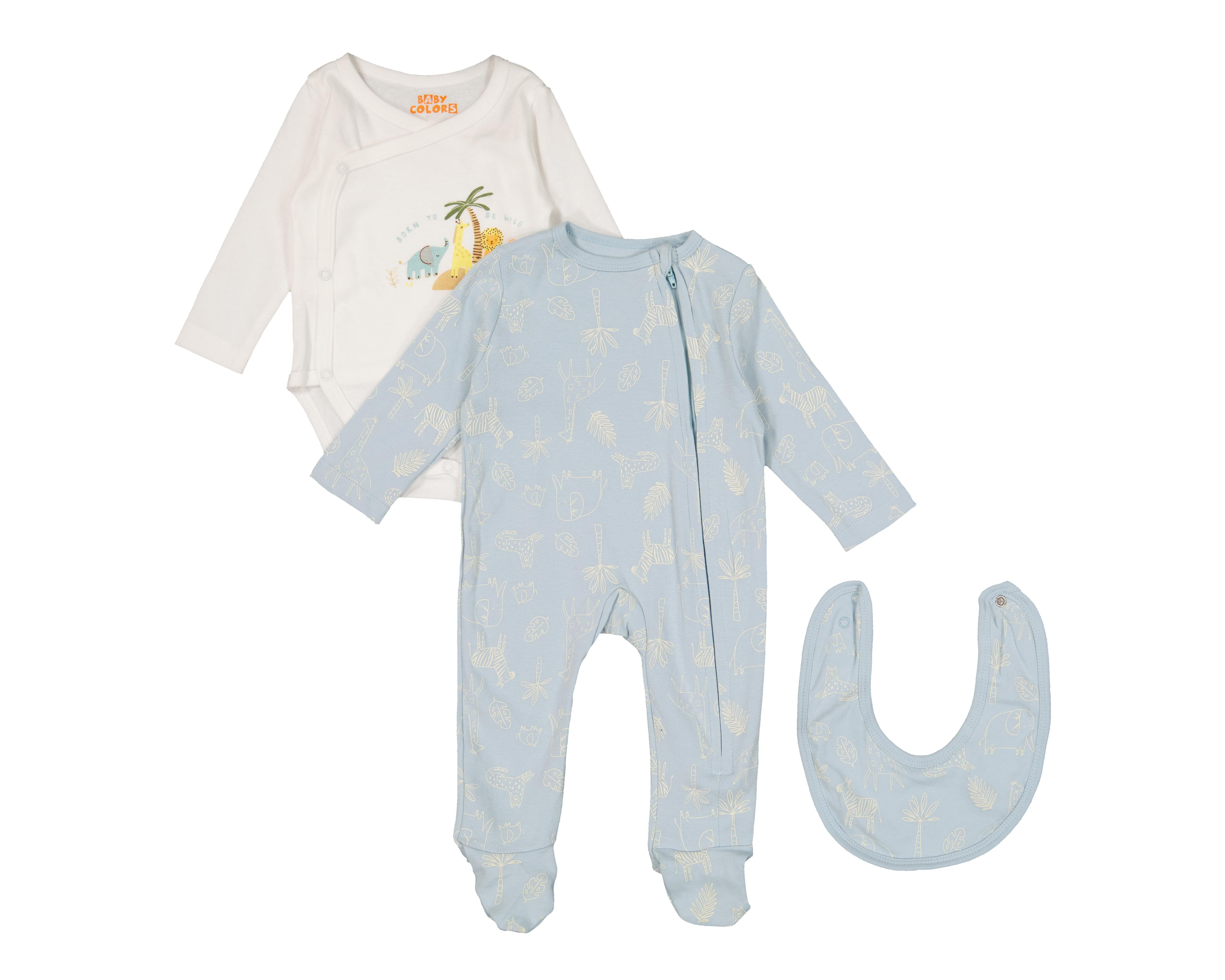 Conjunto de Algodón para Bebé Niño Baby Colors 3 Piezas