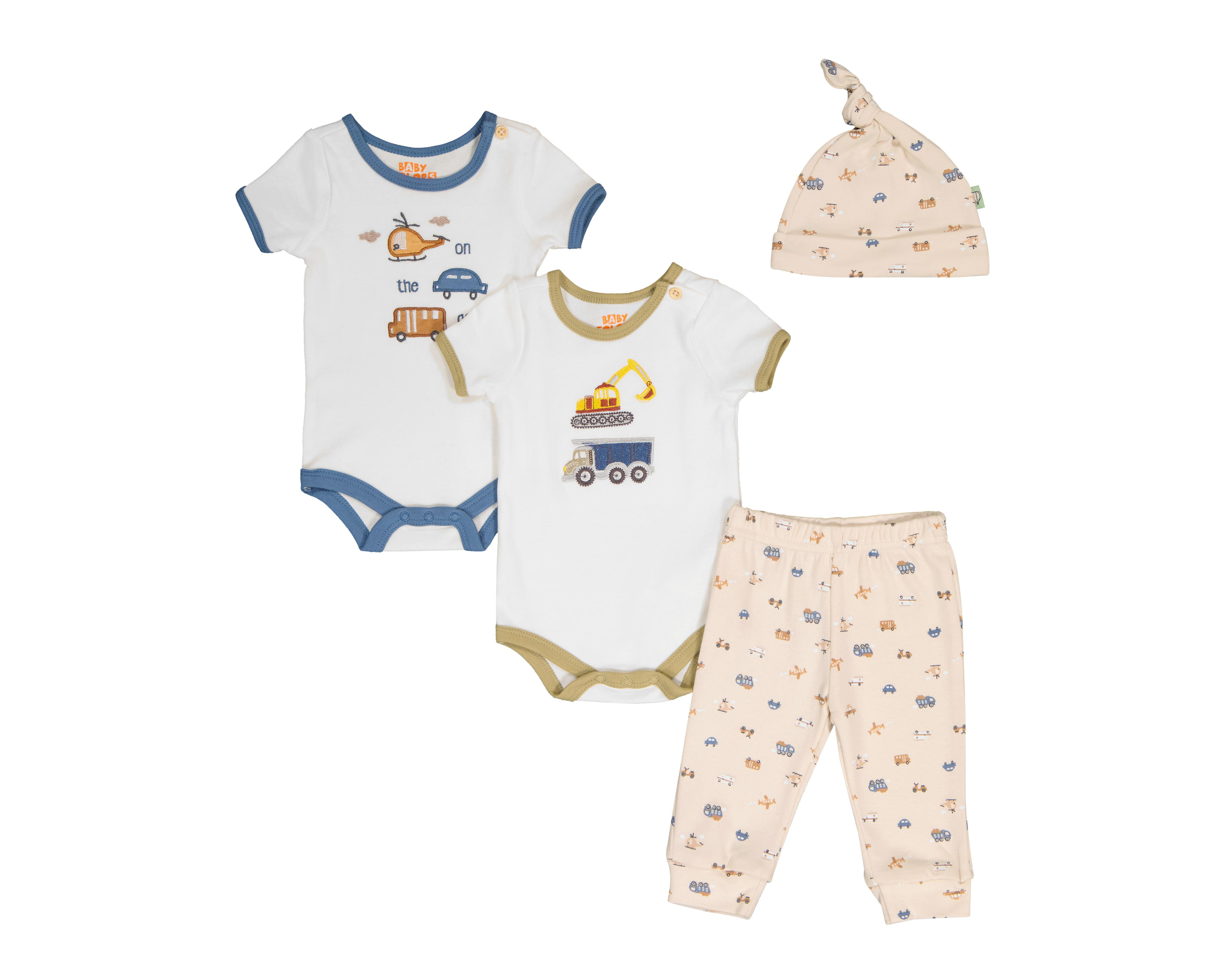 Foto 1 | Pañalero para Bebé Niño Baby Colors de Algodón con Pantalón 4 Piezas