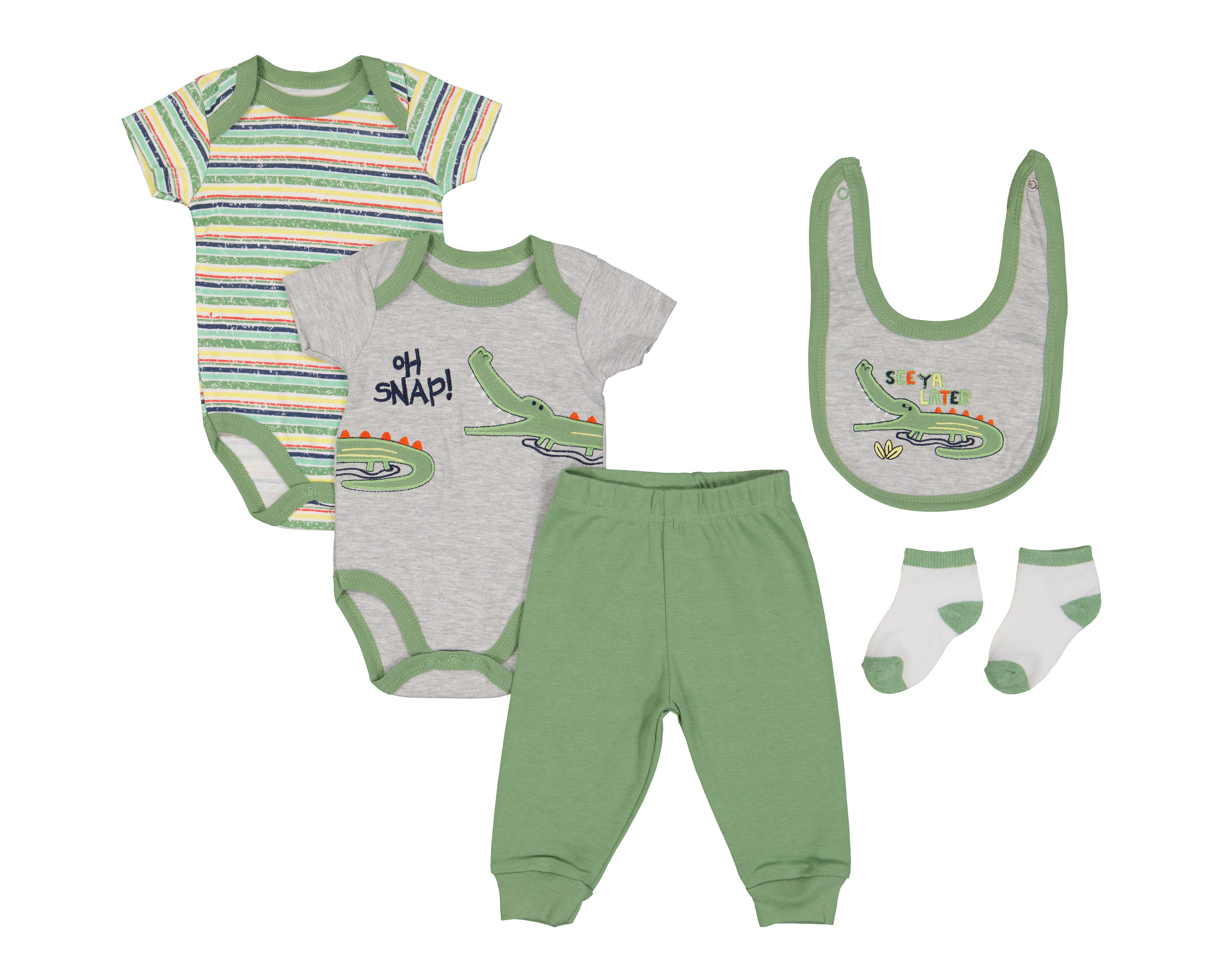 Foto 1 | Pañalero para Bebé Niño Baby Colors Cocodrilos 5 Piezas