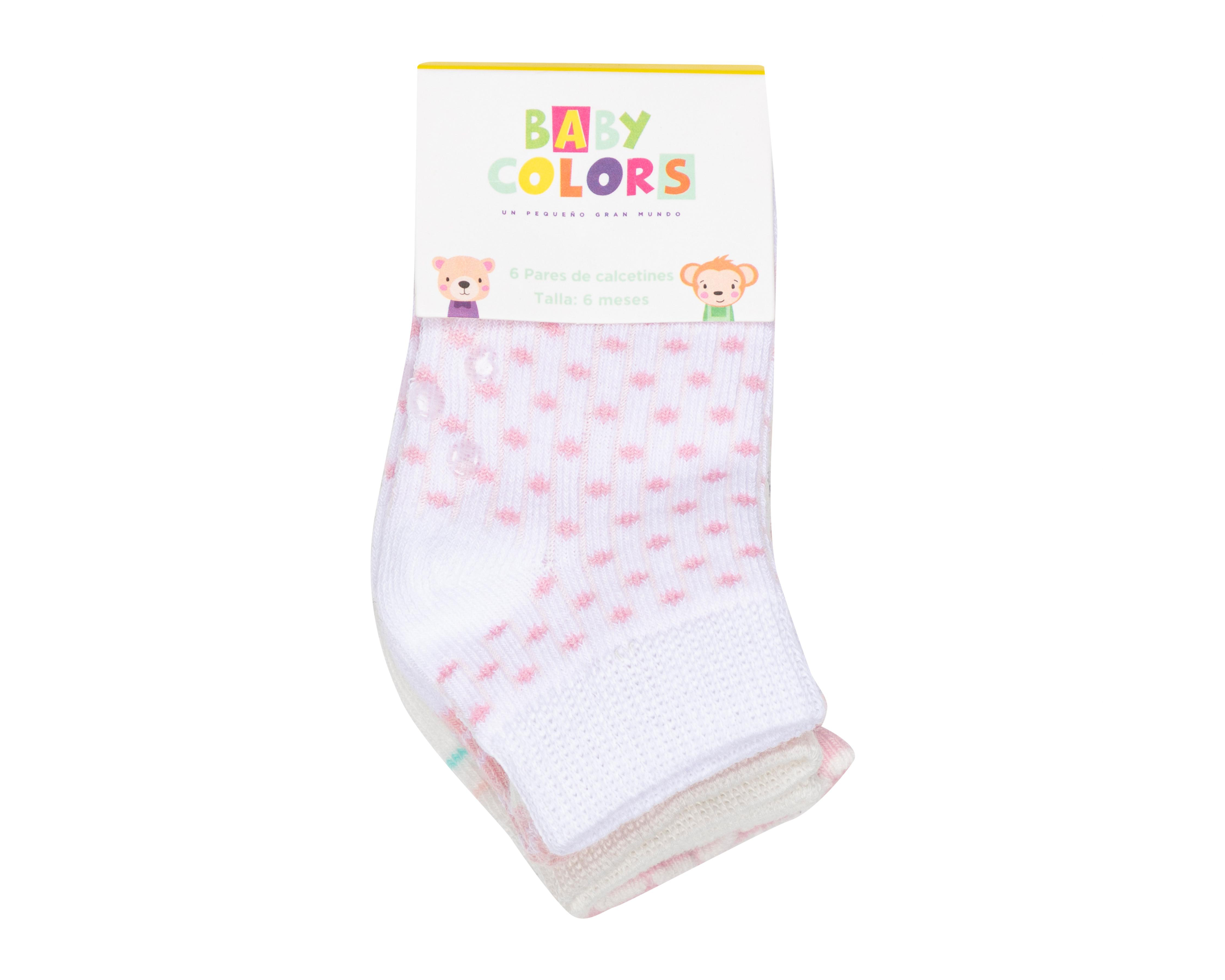 Foto 4 pulgar | Calcetines para Bebé Niña Baby Colors 6 Pares