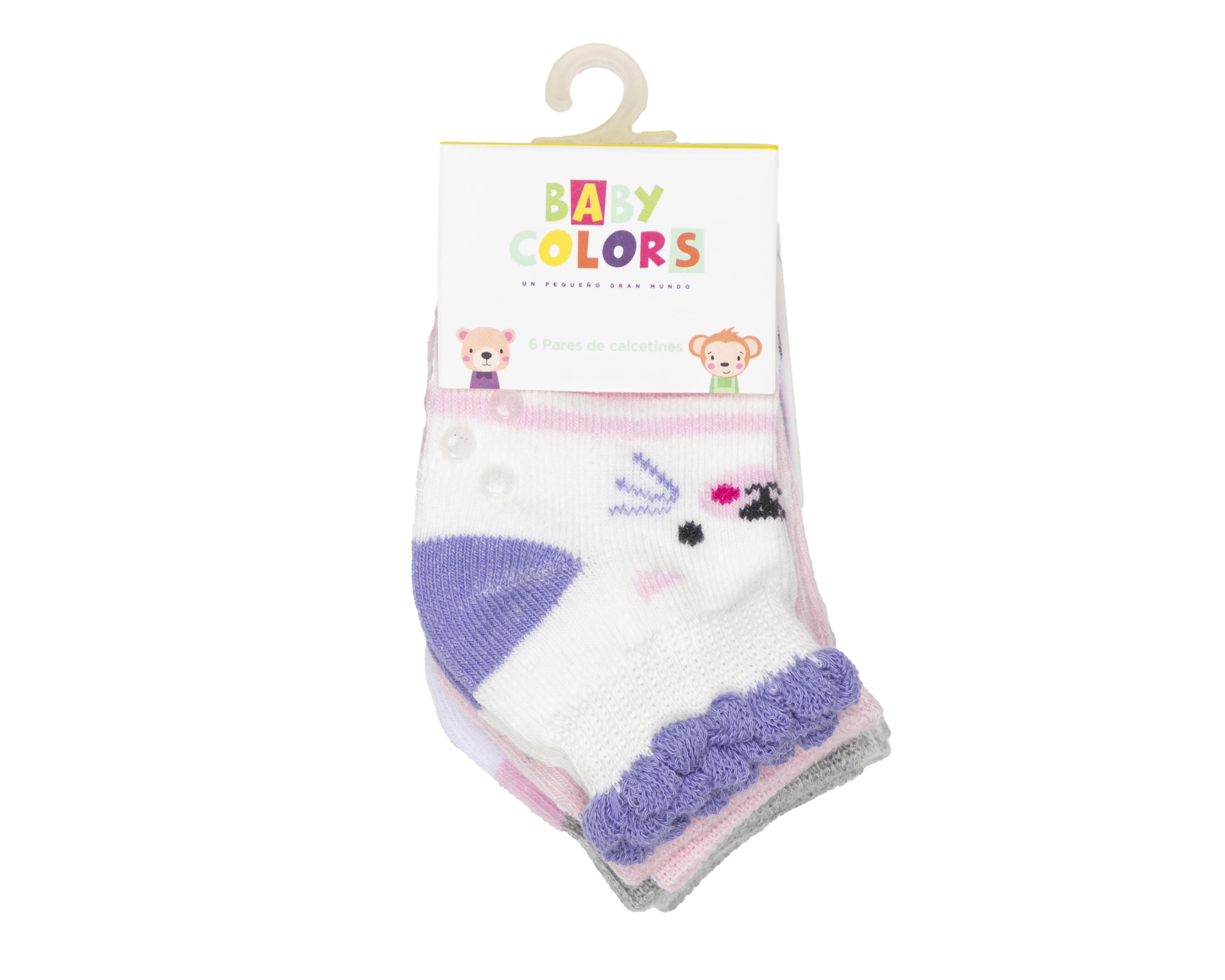 Foto 4 pulgar | Calcetines para Bebé Niña Baby Colors 6 Pares