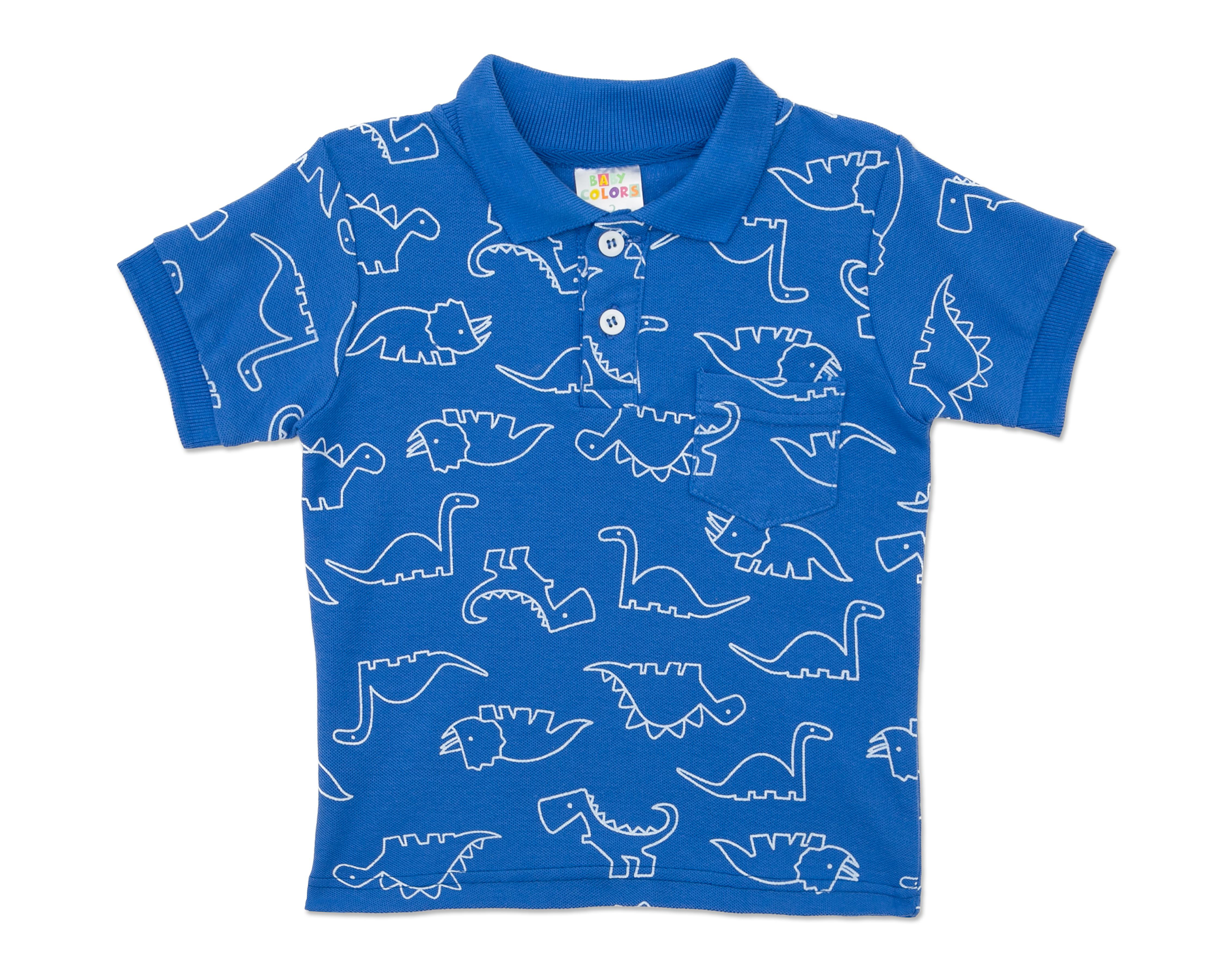 Playera Polo para Bebé Niño Baby Colors Dinosaurios