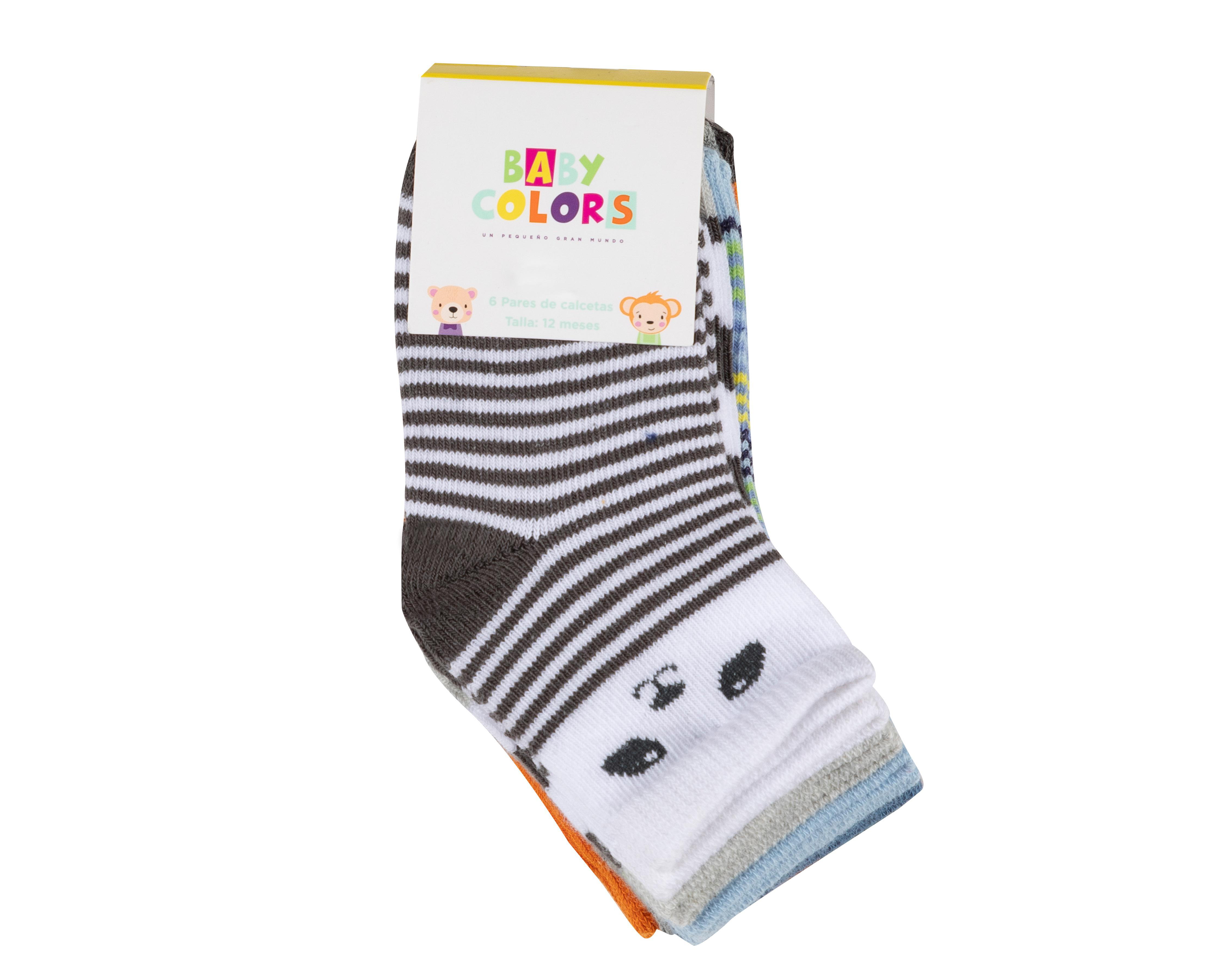 Foto 4 pulgar | Calcetines para Bebé Niño Baby Colors 6 Pares