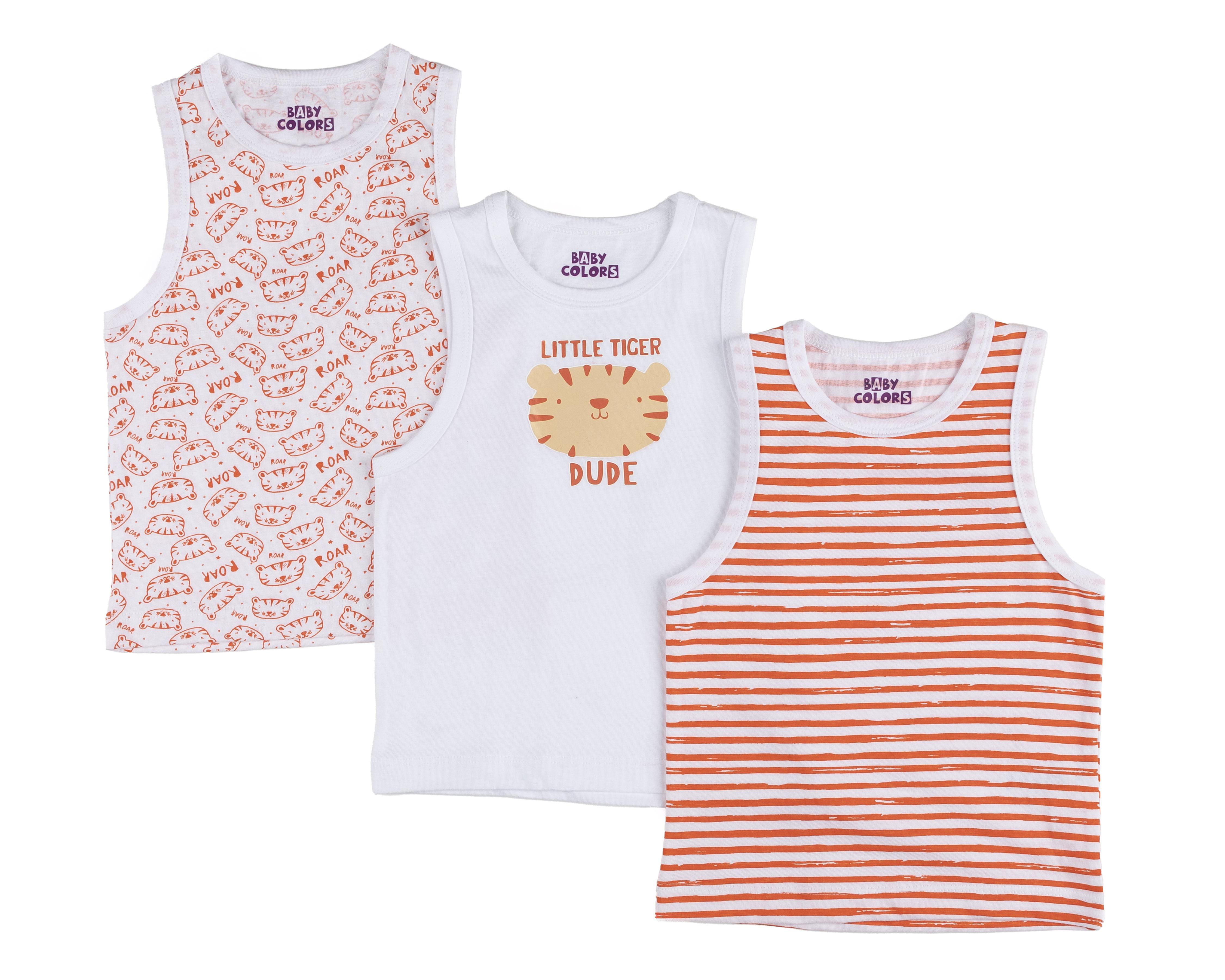 Foto 2 pulgar | Camiseta Interior Baby Colors para Bebé Niño 3 Piezas