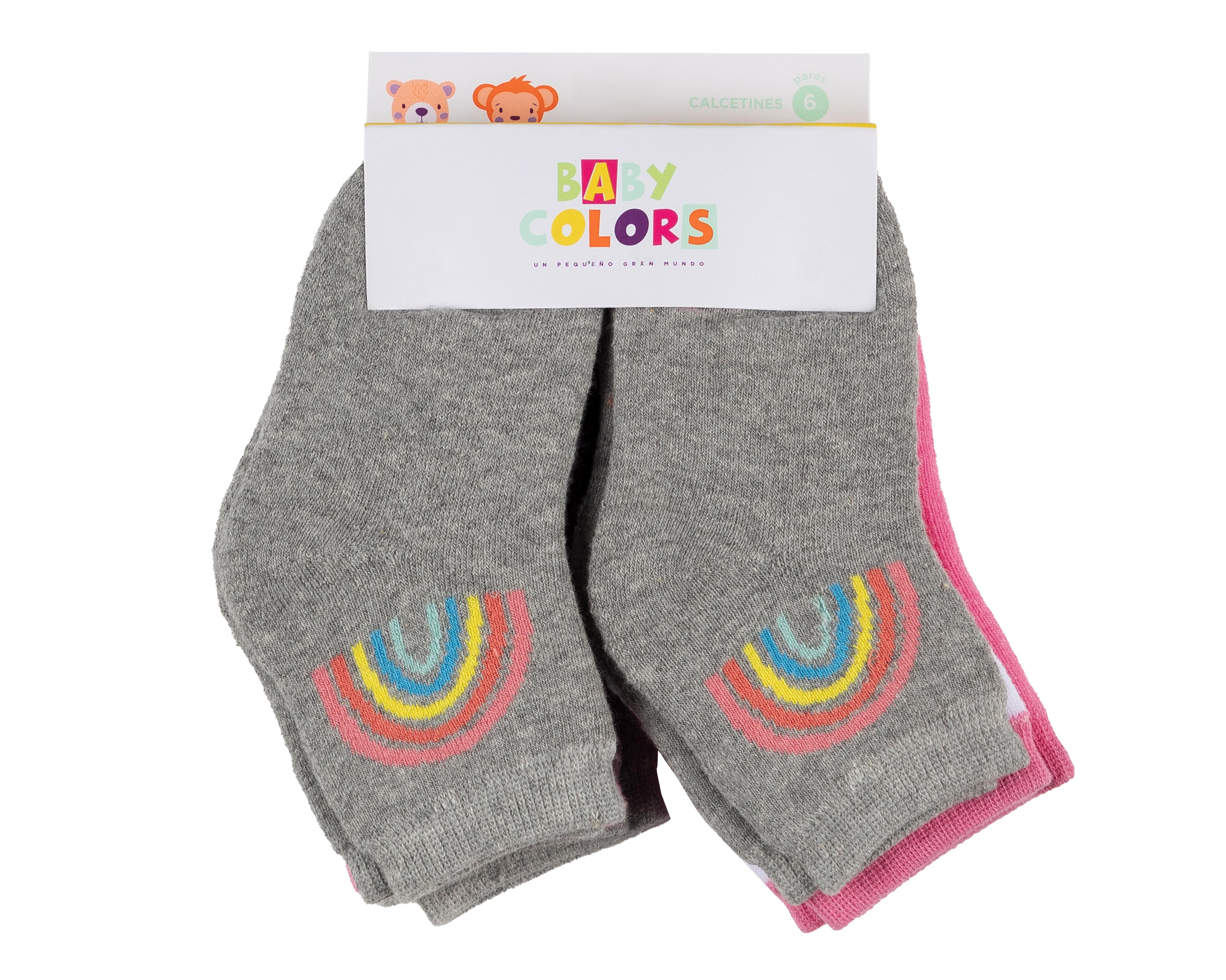 Foto 4 pulgar | Calcetas Cortas Baby Colors para Bebé Niña 6 Pares