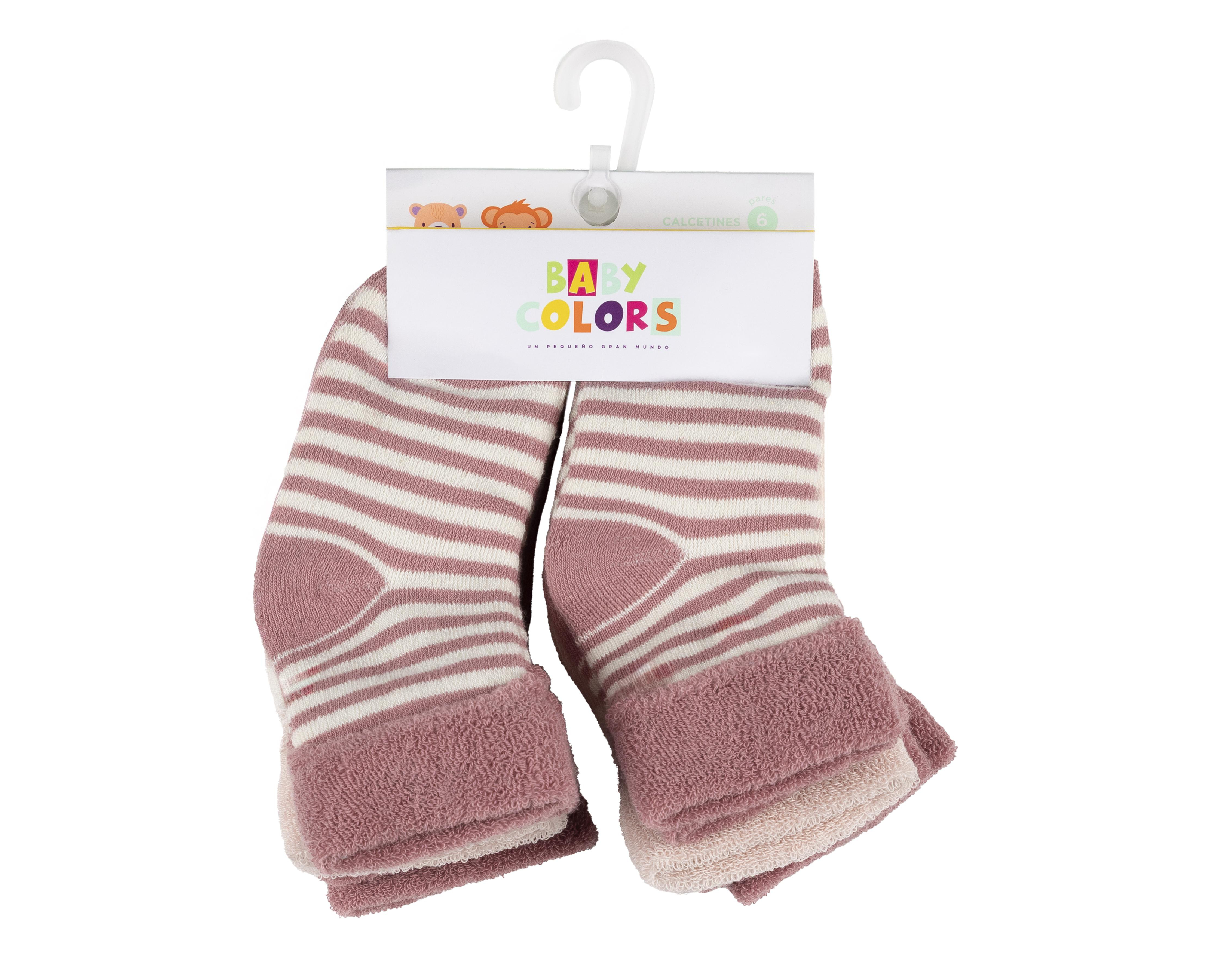 Foto 4 pulgar | Calcetas Cortas Baby Colors para Bebé Niña 6 Pares