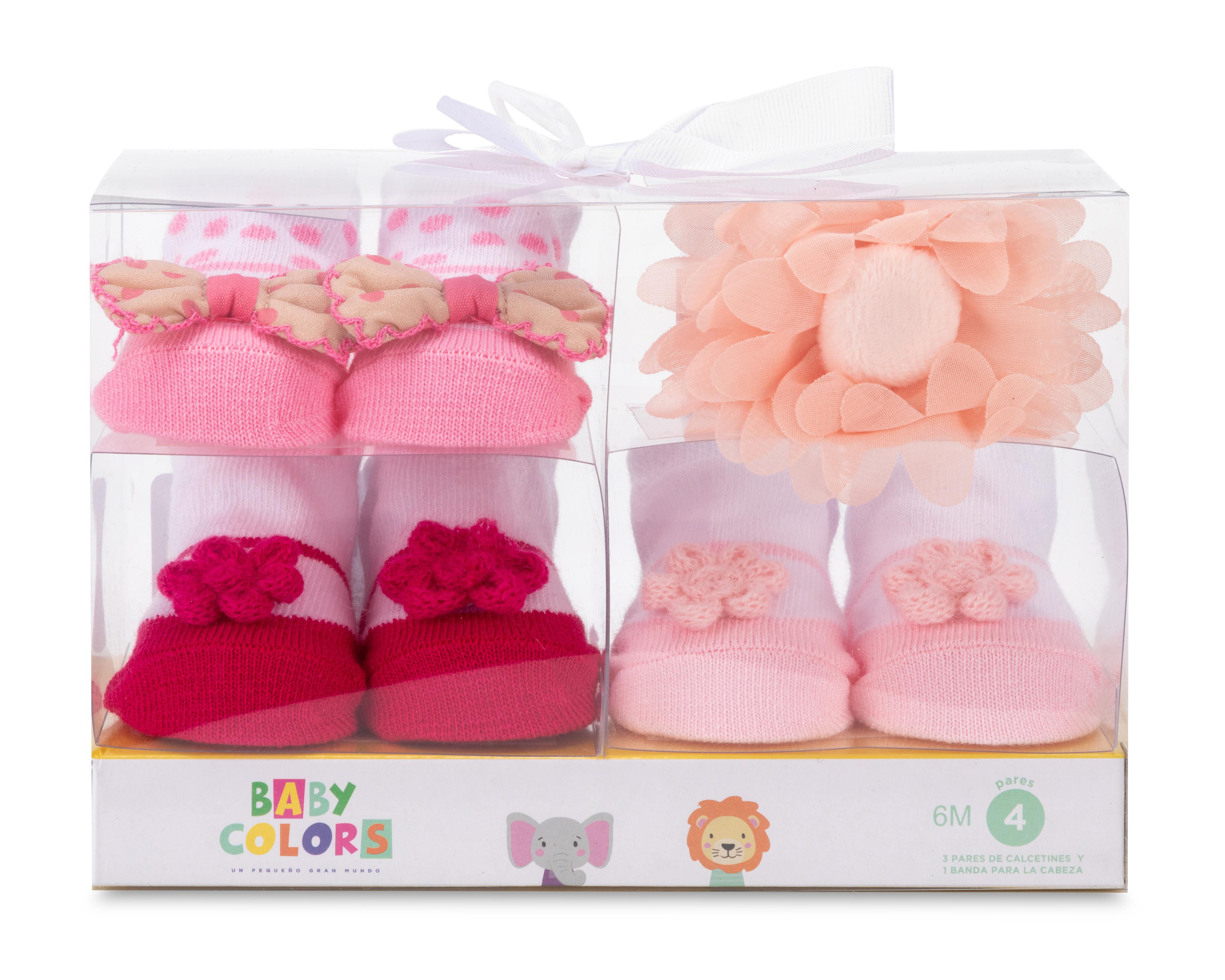 Foto 6 | Calcetines para Bebé Niña Baby Colors 3 Pares con Tiara