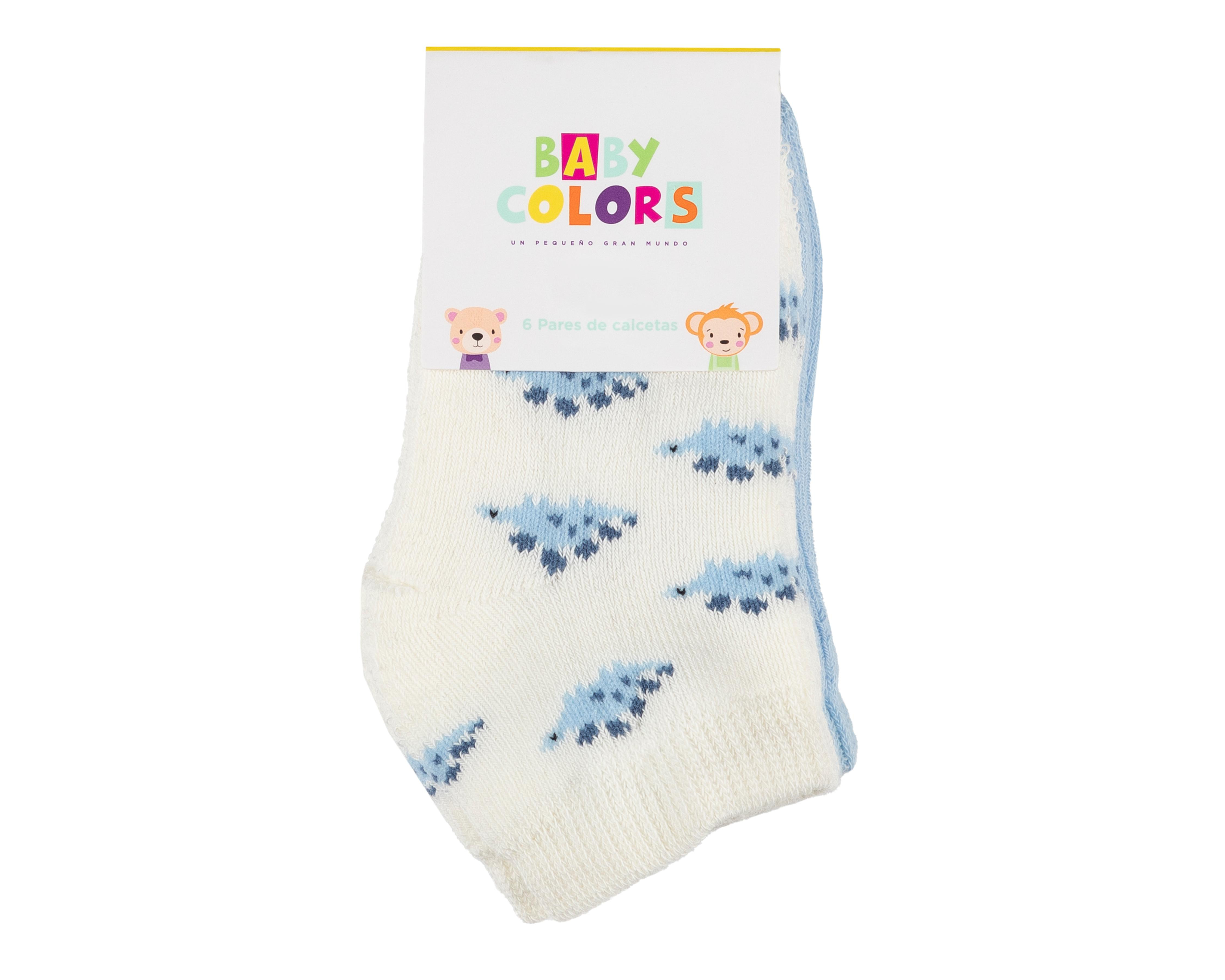 Foto 4 pulgar | Calcetas Baby Colors para Bebé Niño 6 Pares