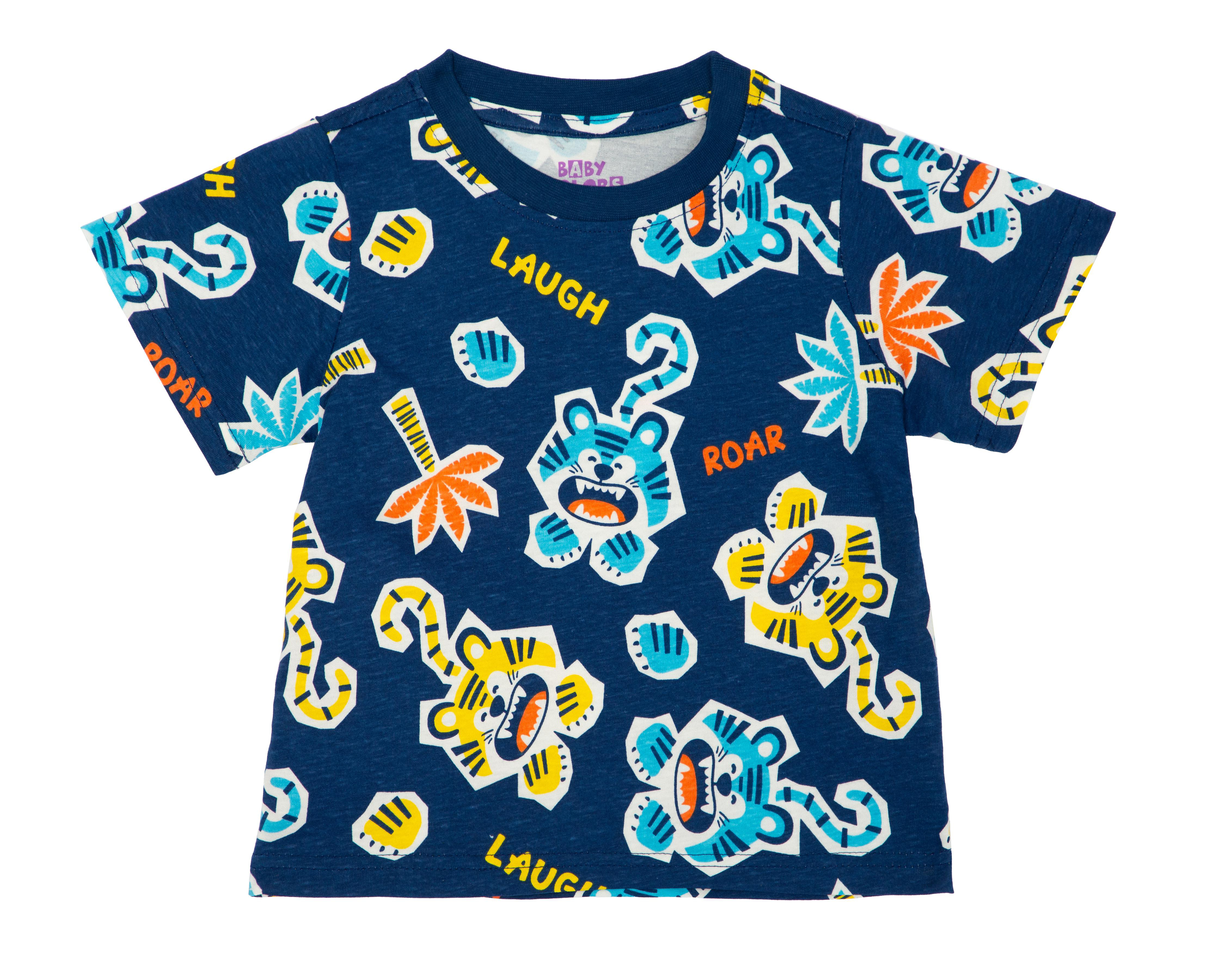 Foto 4 pulgar | Playera para Bebé Niño Baby Colors de Algodón Print Tigres 3 Piezas