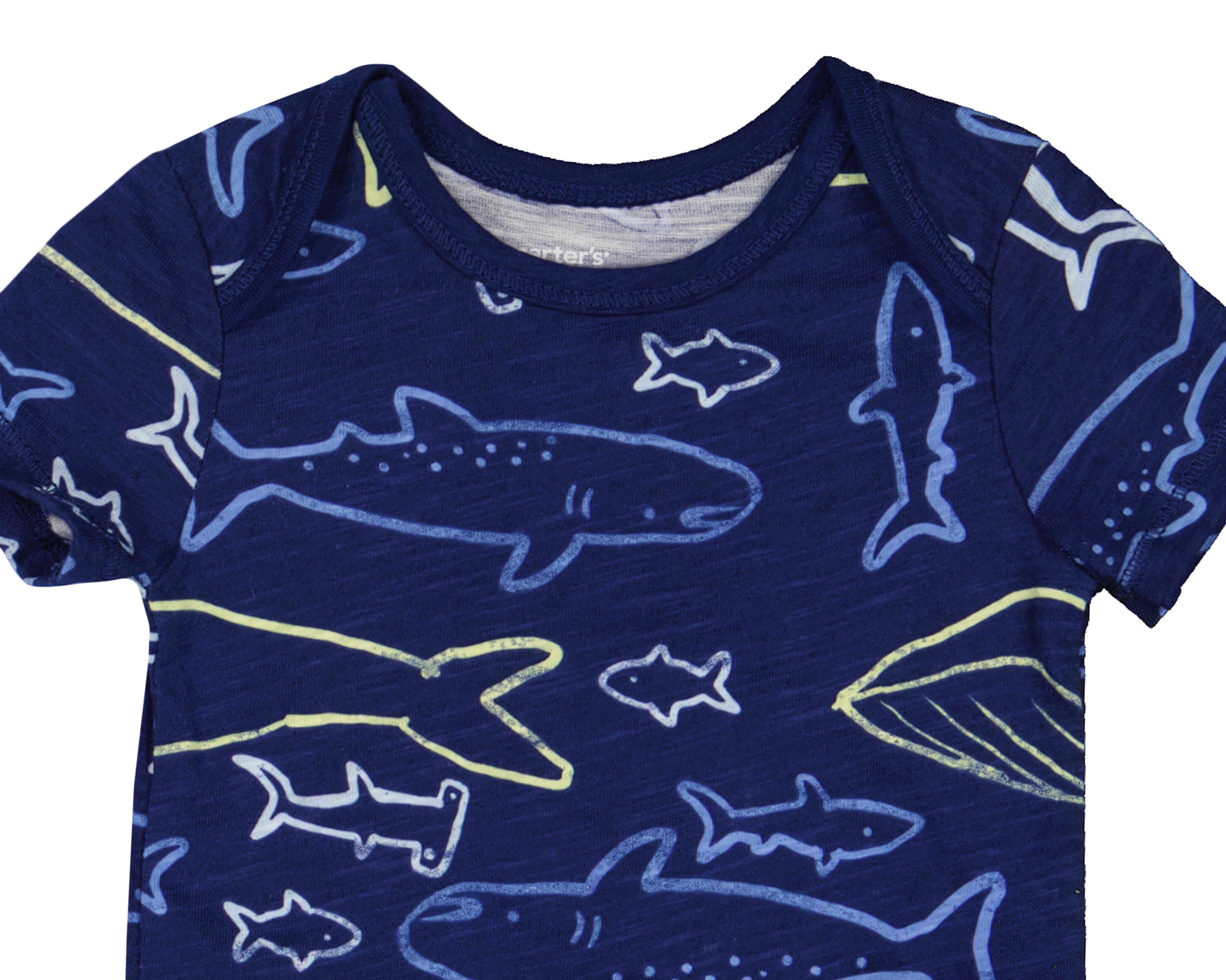 Foto 4 | Pañalero para Bebé Niño Baby Colors de Algodón Tiburones 3 Piezas