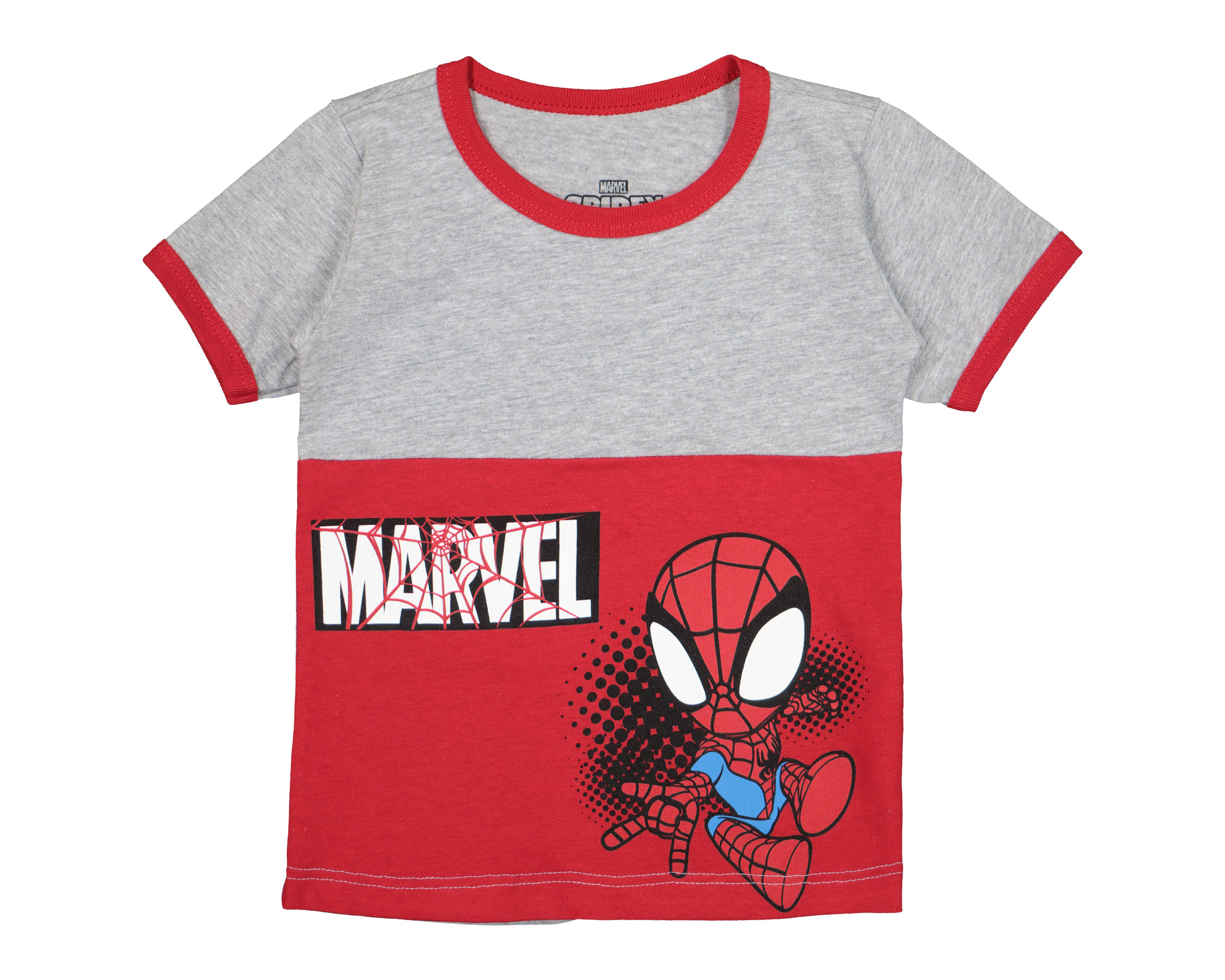 Foto 2 pulgar | Playera Marvel Spider-Man Manga Corta Estampada para Niño