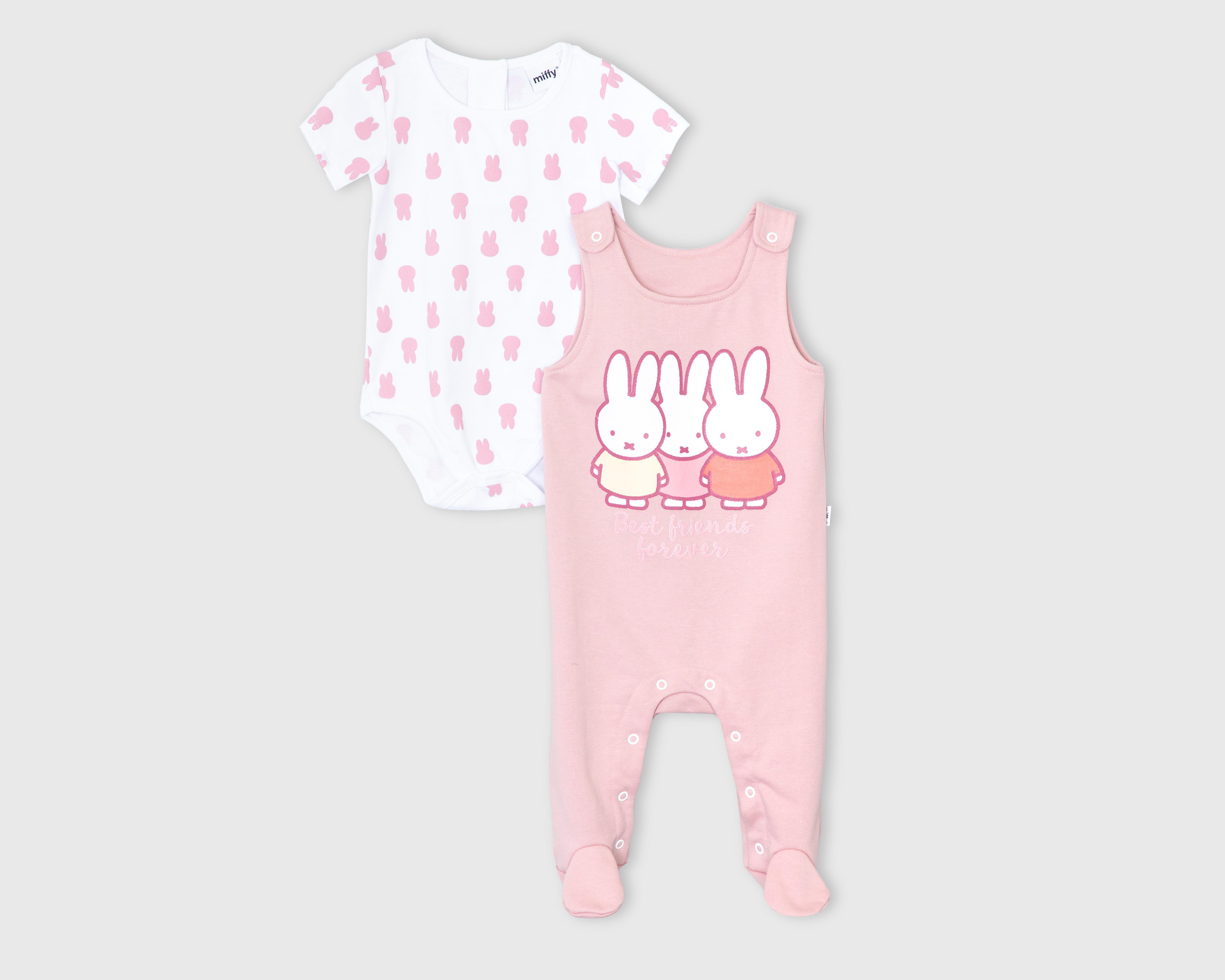 Foto 2 pulgar | Mameluco y Pañalero para Bebé Niña Miffy de Conejos