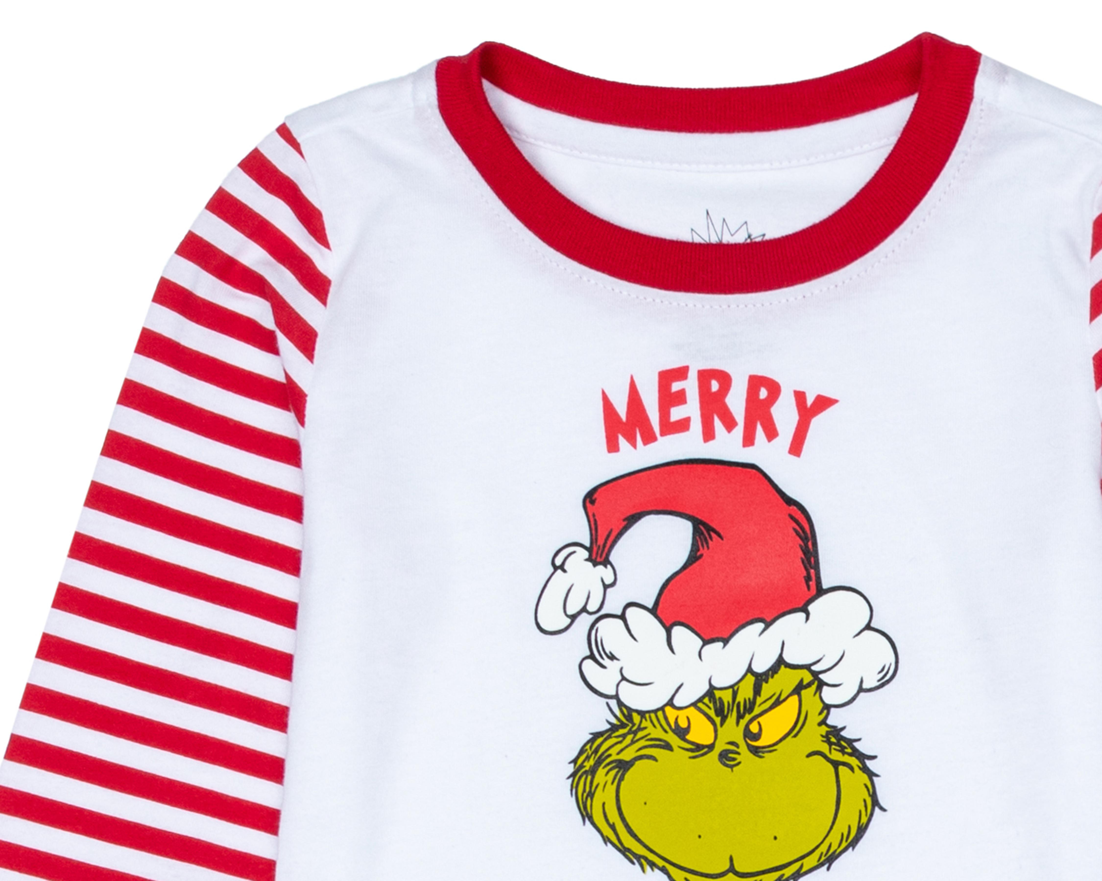 Foto 4 pulgar | Pijama de Niña de Rayas Dr. Seuss The Grinch