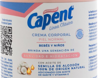 Foto 3 | Crema Corporal para Bebé Capent Piel Normal 400 ml