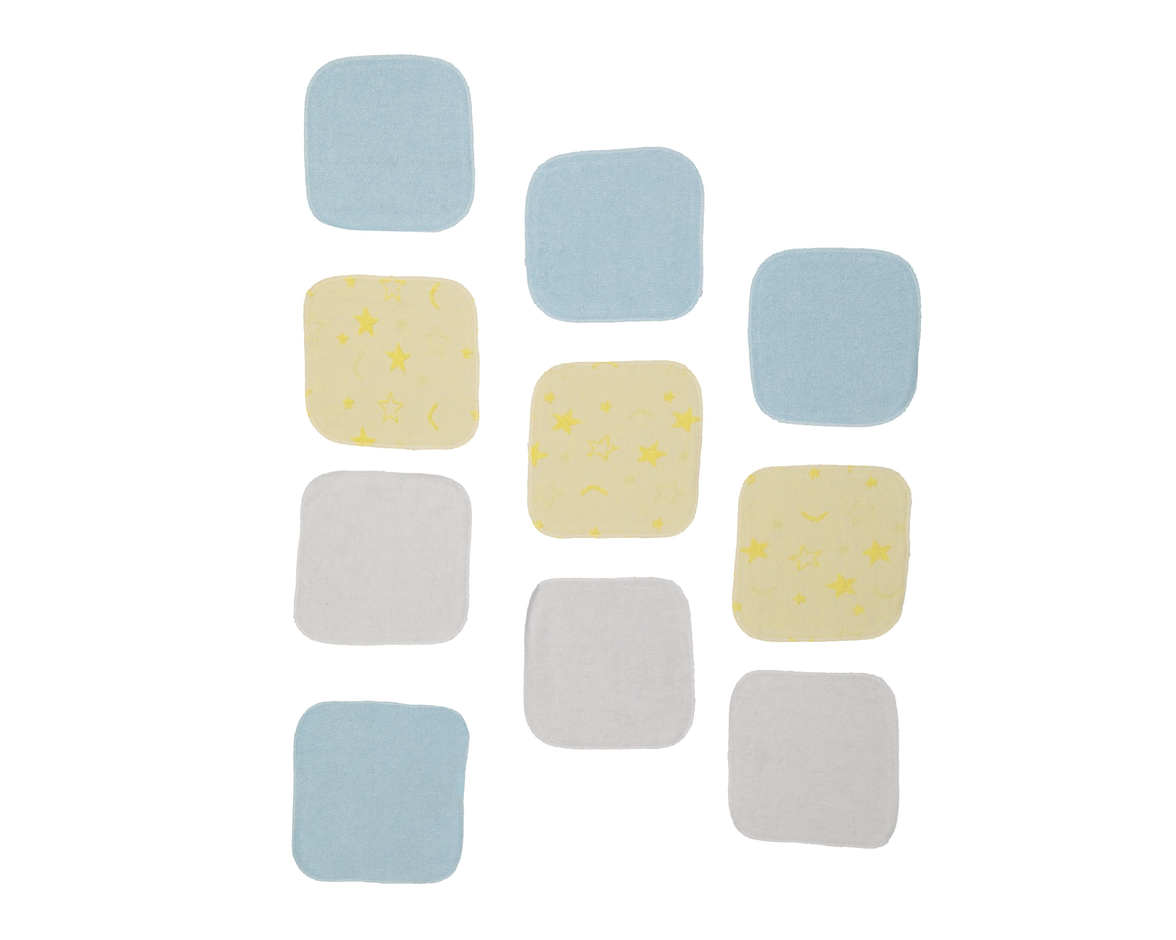 Toallitas Faciales para Bebé Baby Colors Estampadas y Lisas 10 Piezas