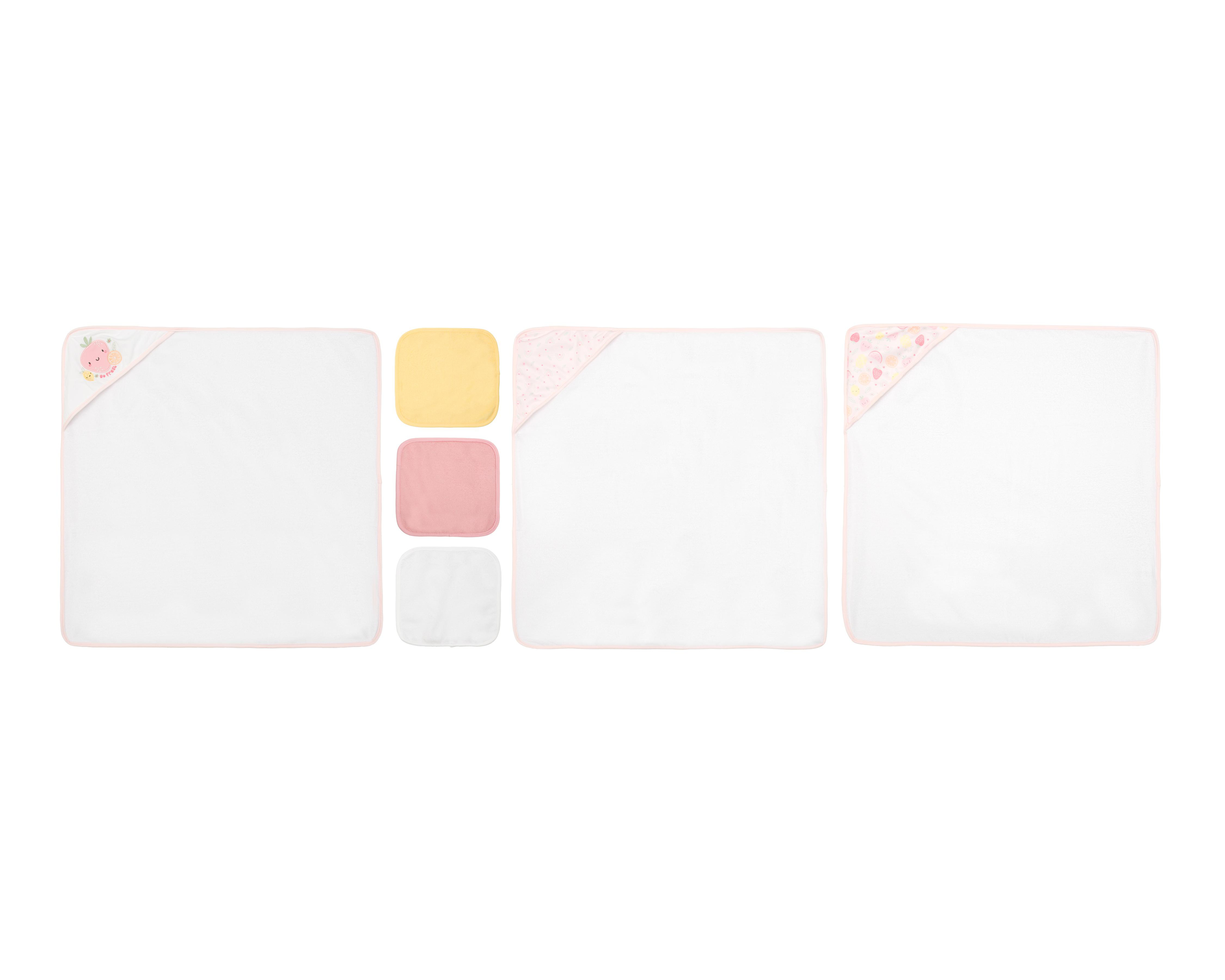 Toalla con Capucha para Bebé Niña Baby Colors Estampadas 6 Piezas