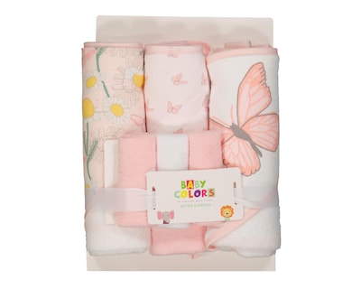 Foto 7 | Toalla de Baño y Toalla Facial para Bebé Niña Baby Colors 6 Piezas