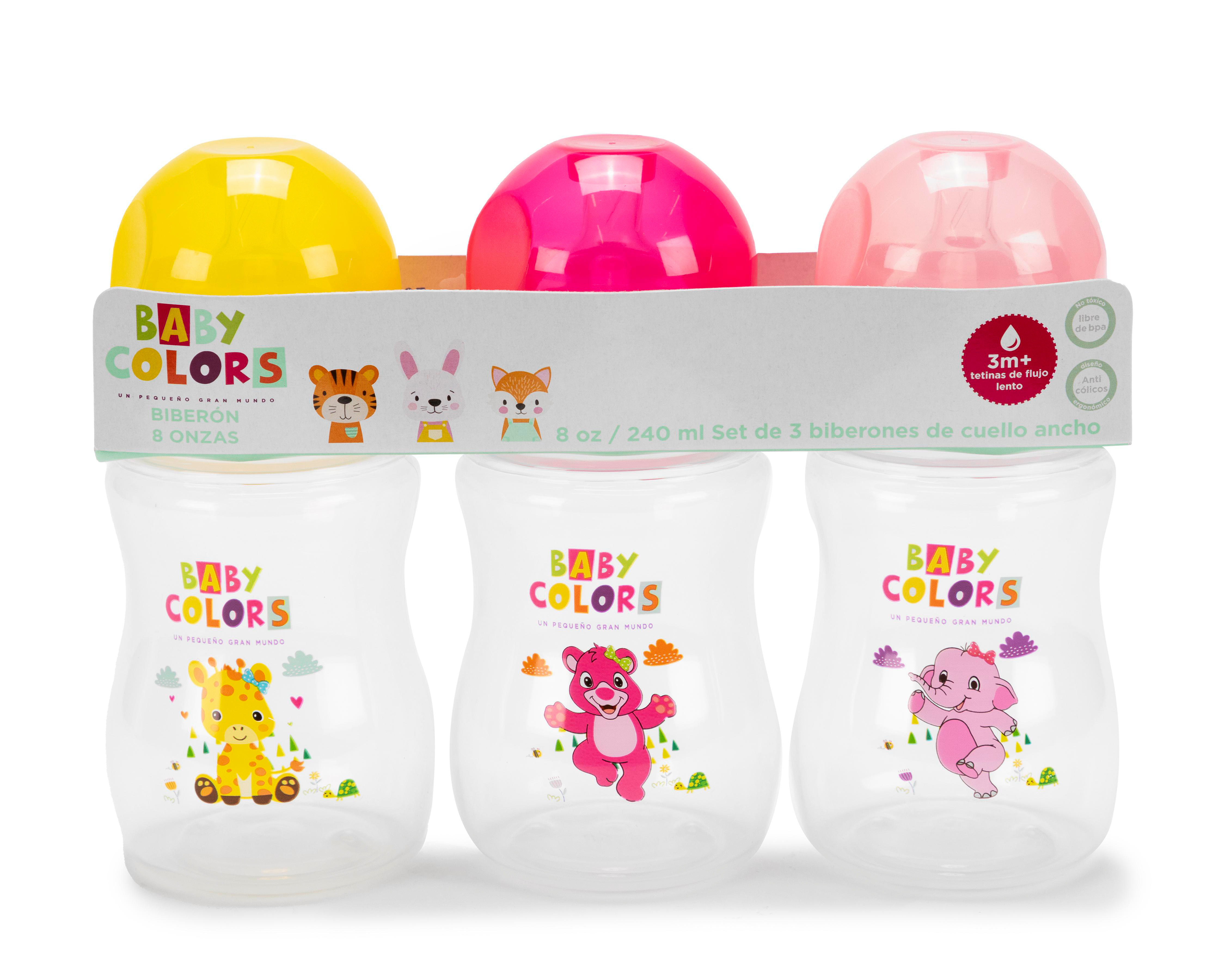 Foto 1 | Biberón Baby Colors Anticólicos 3 Piezas