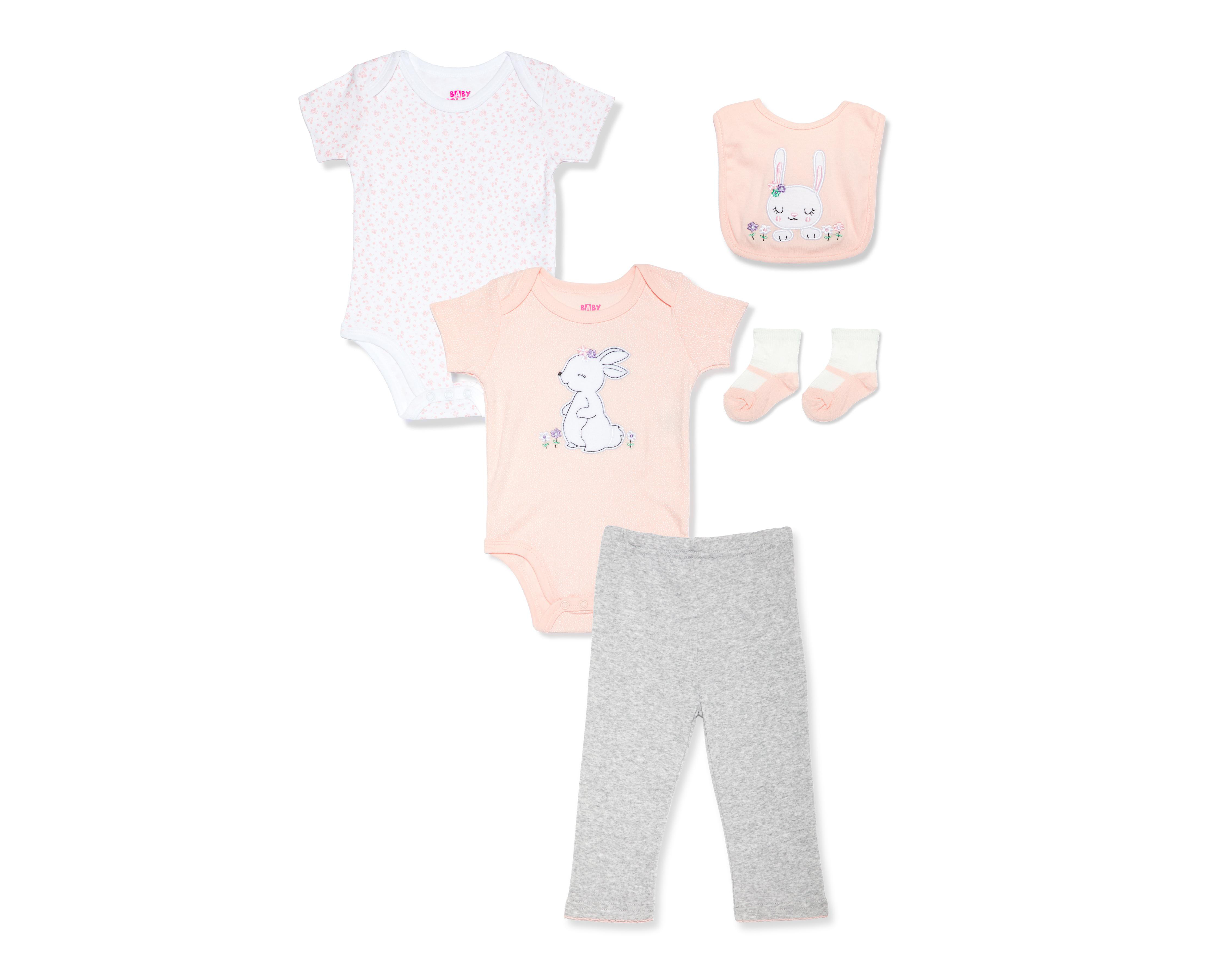 Foto 1 | Conjunto de Algodón para Bebé Niña Baby Colors 5 Piezas