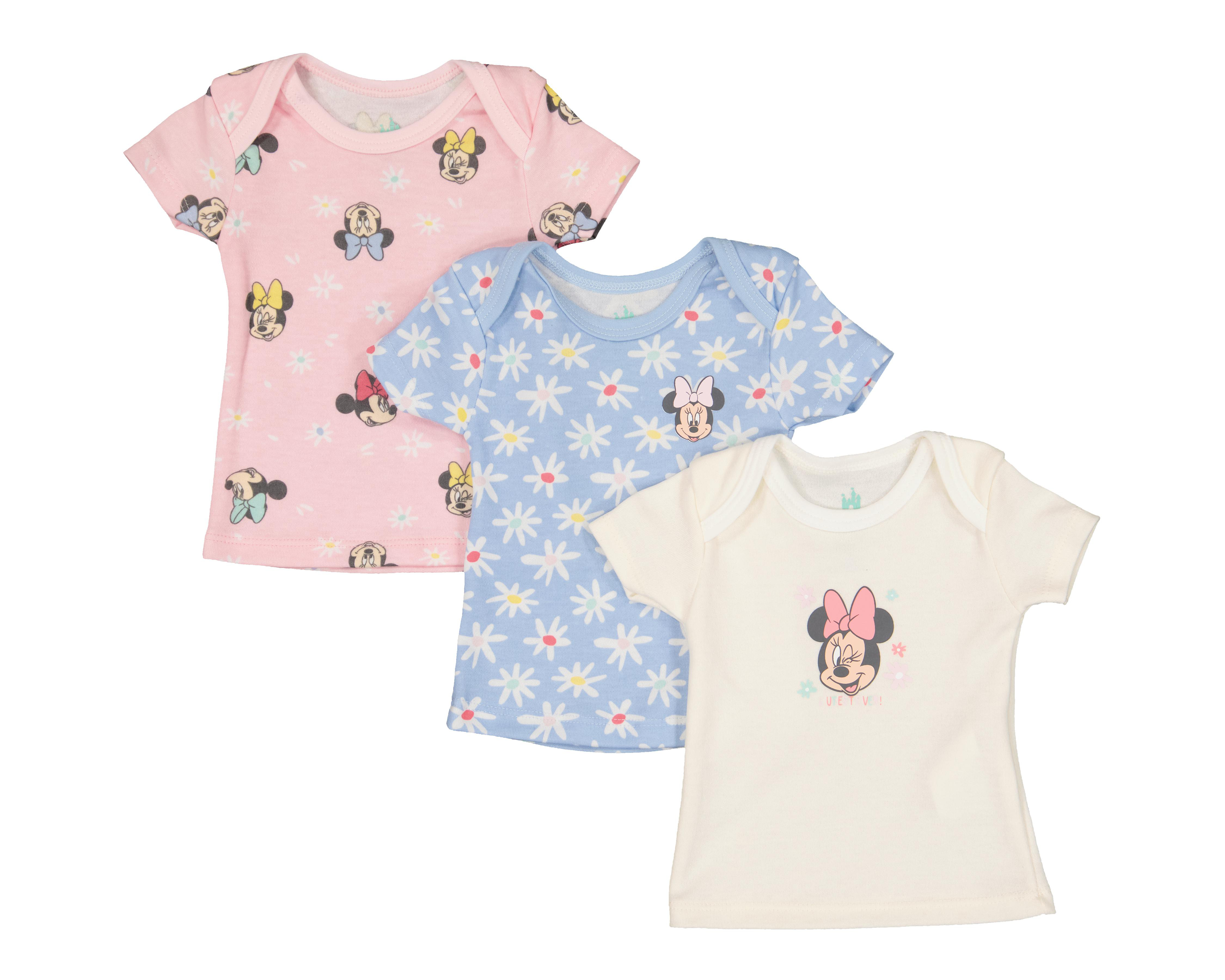 Foto 2 pulgar | Camiseta Interior Disney para Bebé Niña 3 Piezas