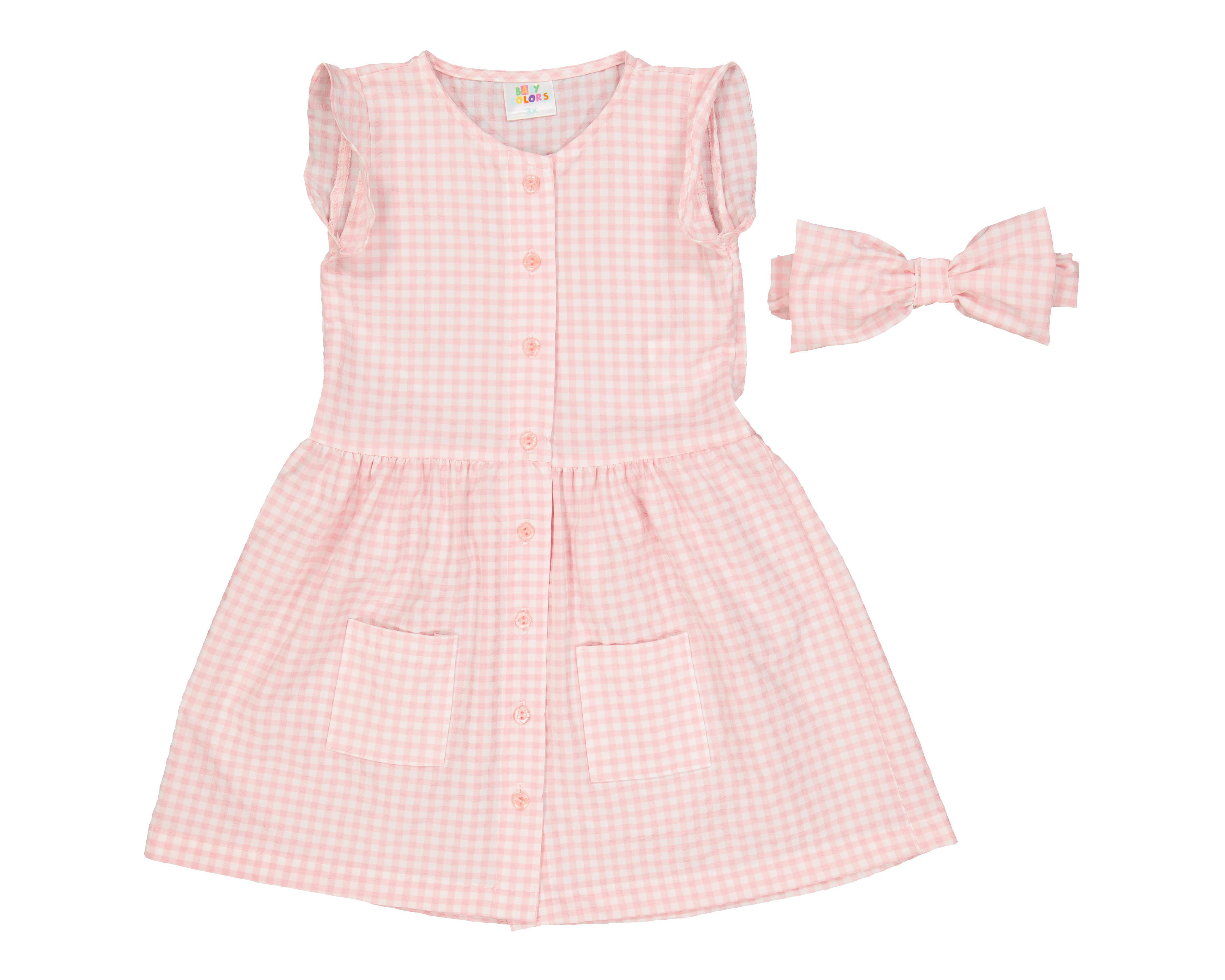 Foto 1 | Vestido para Bebé Niña Baby Colors a Cuadros con Diadema