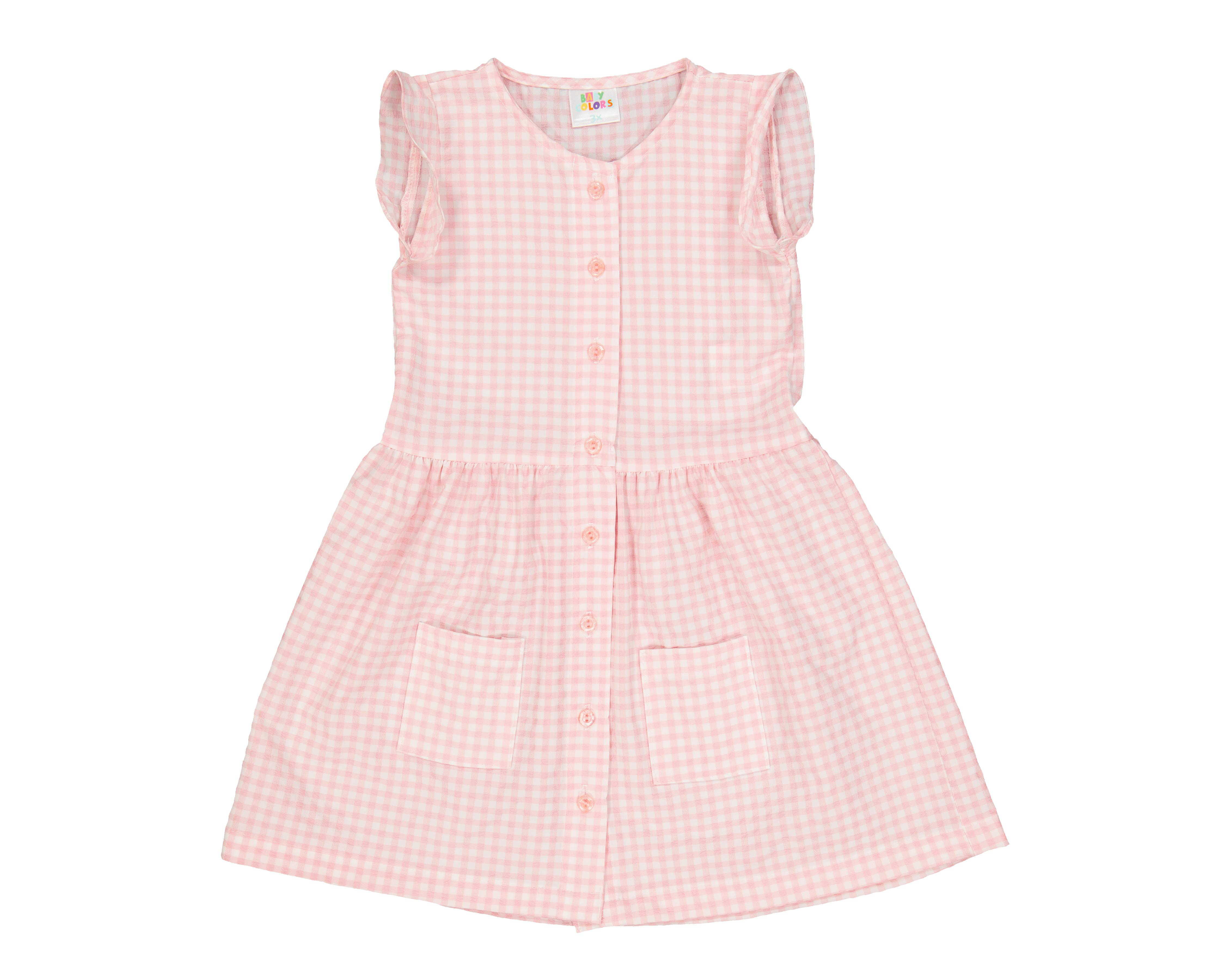 Foto 4 pulgar | Vestido para Bebé Niña Baby Colors a Cuadros con Diadema
