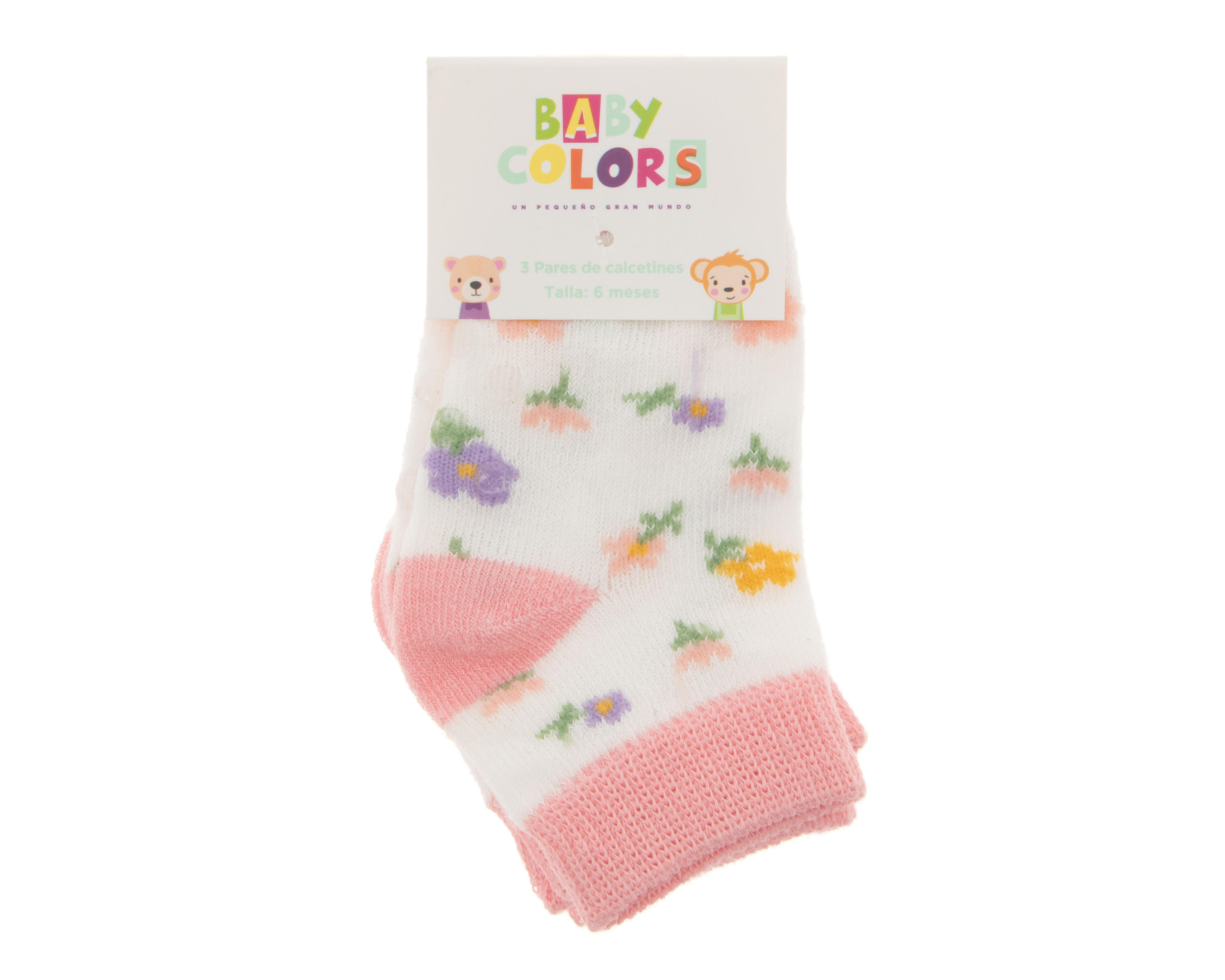 Foto 4 pulgar | Calcetas Baby Colors para Bebé Niña 3 Pares