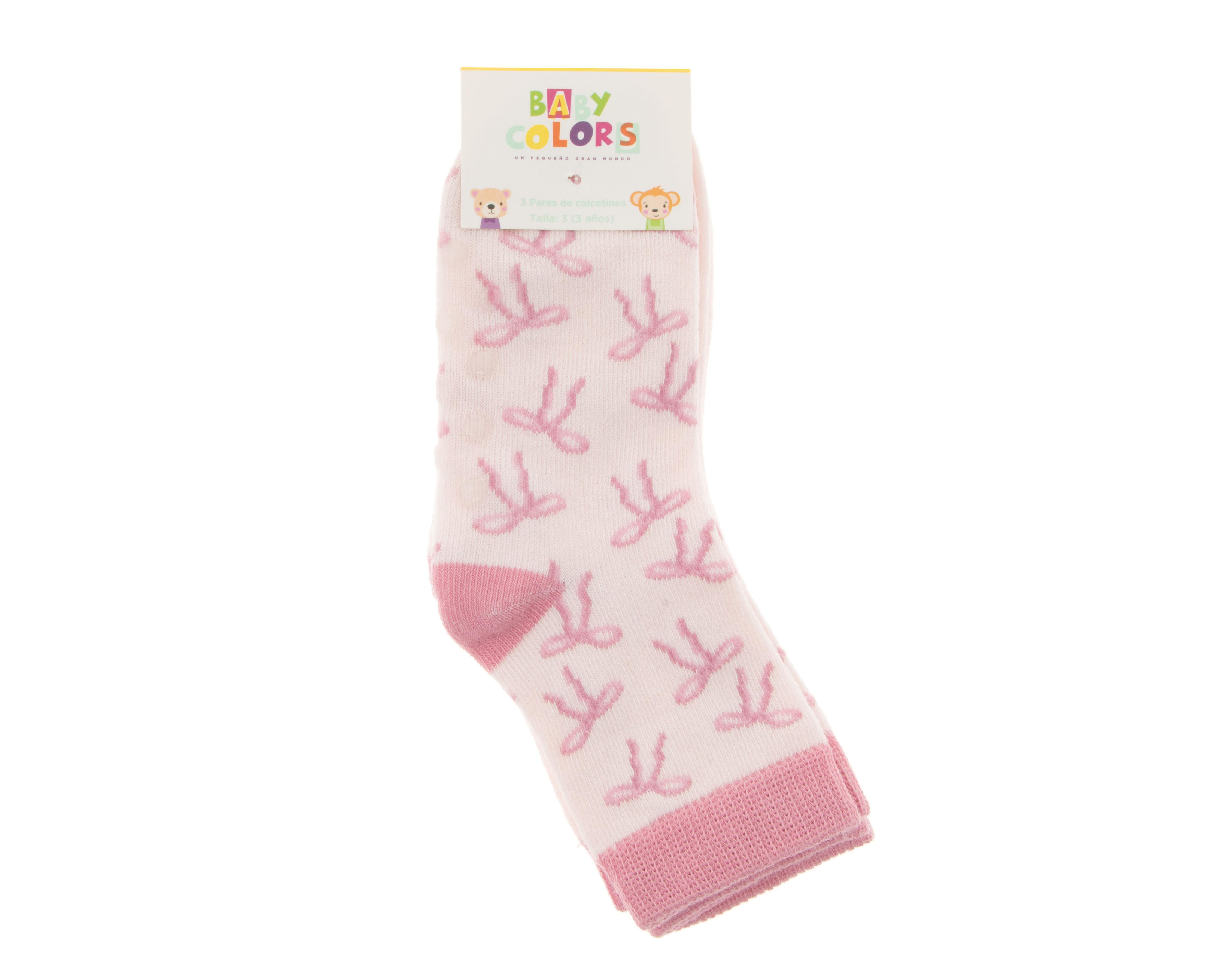 Foto 4 pulgar | Calcetas Baby Colors para Bebé Niña 3 Pares