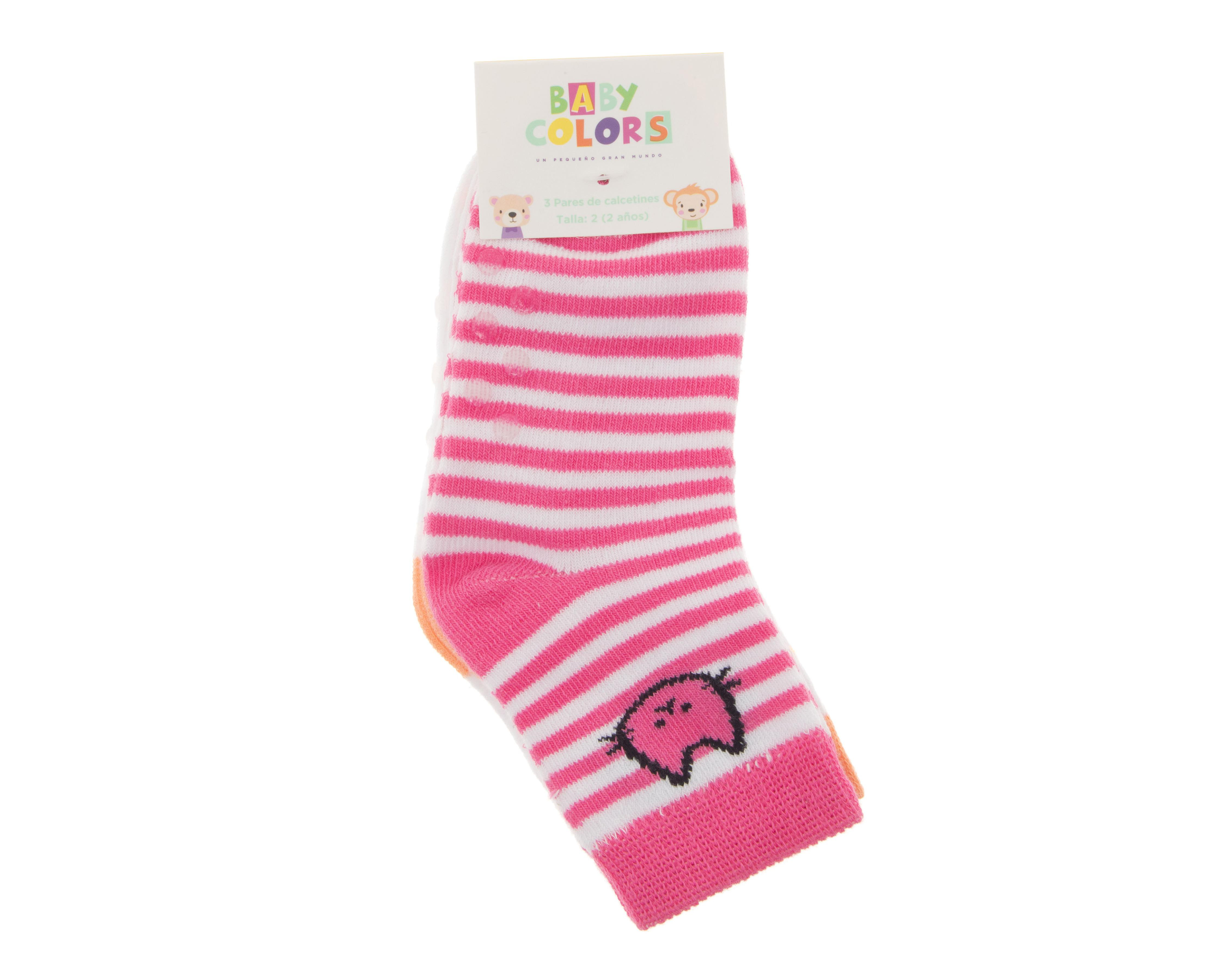 Foto 4 pulgar | Calcetas Baby Colors para Bebé Niña 3 Pares