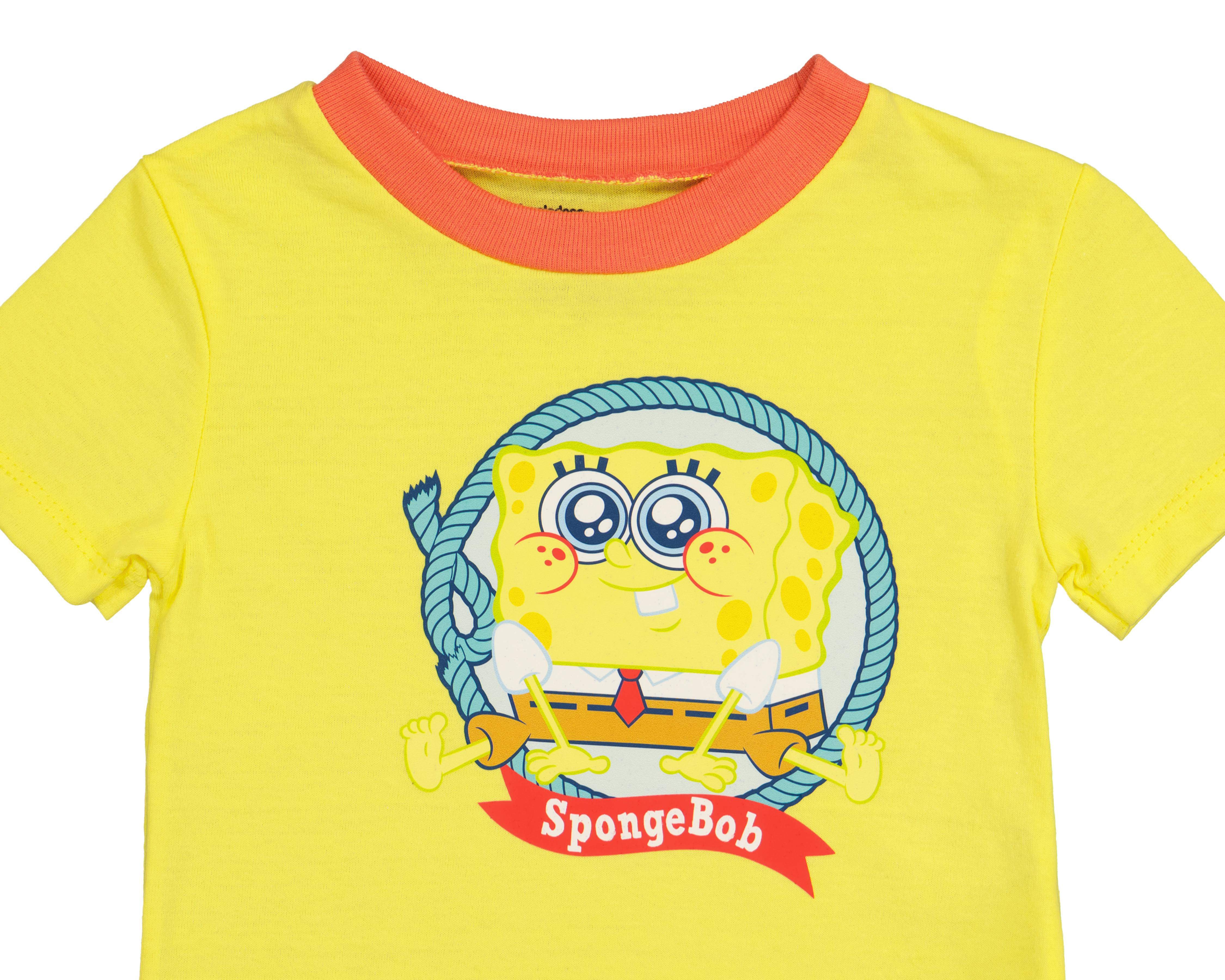 Foto 4 pulgar | Playera para Bebé Niño Bob Esponja Amarilla