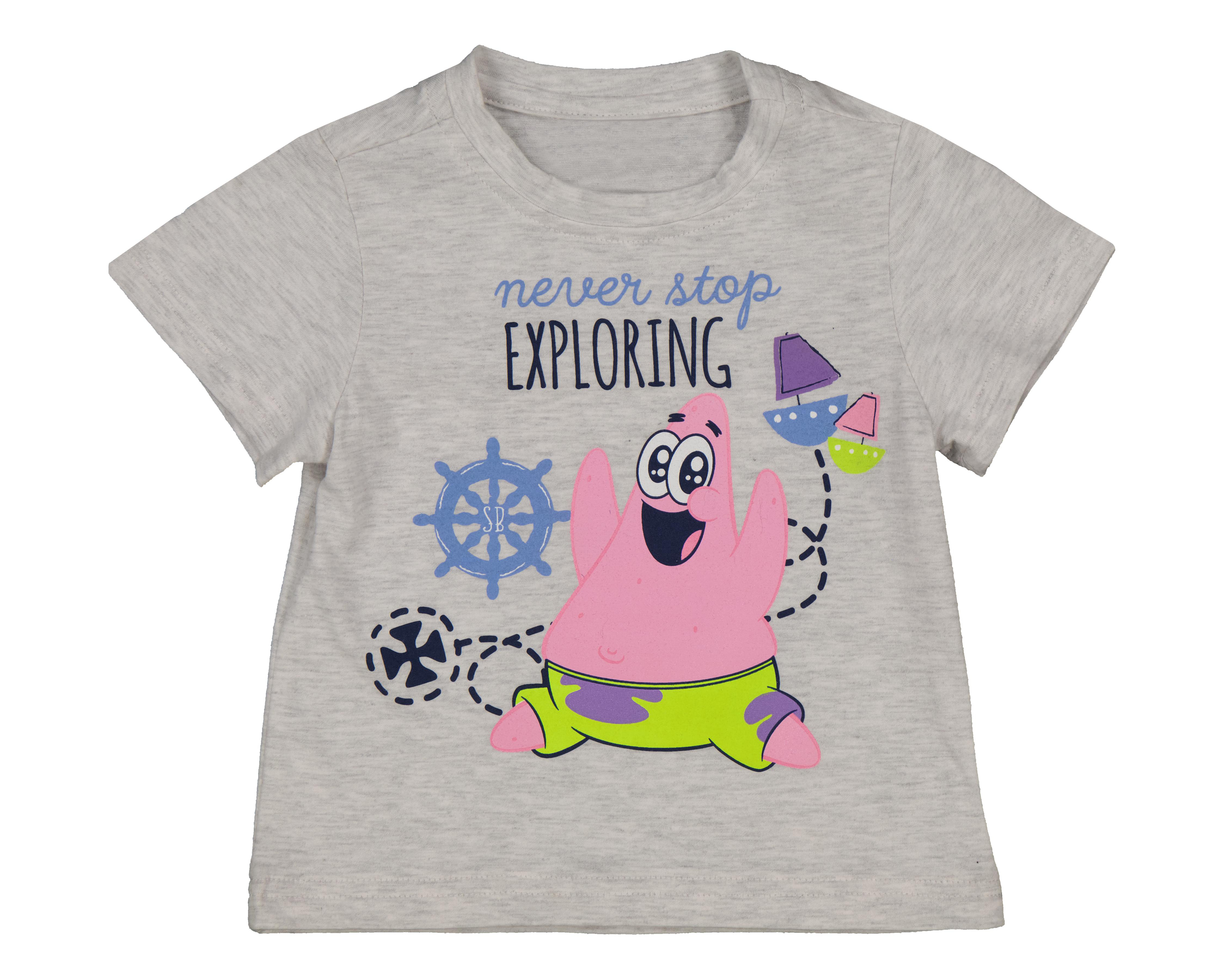 Foto 2 pulgar | Playera para Bebé Niño Bob Esponja Gris