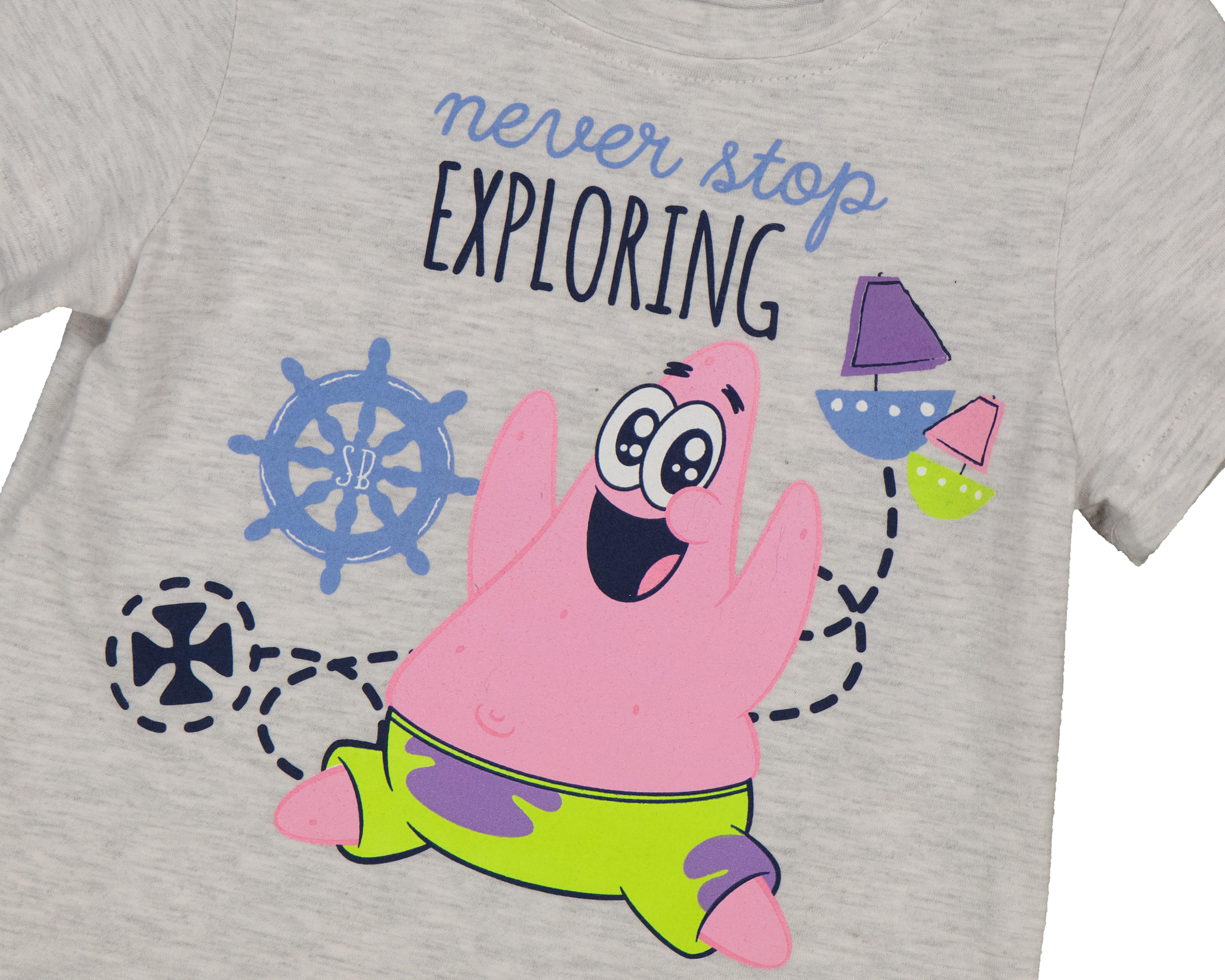 Foto 4 pulgar | Playera para Bebé Niño Bob Esponja Gris