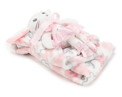 Foto 4 | Cobertor para Bebé Baby Colors Rosa con Peluche