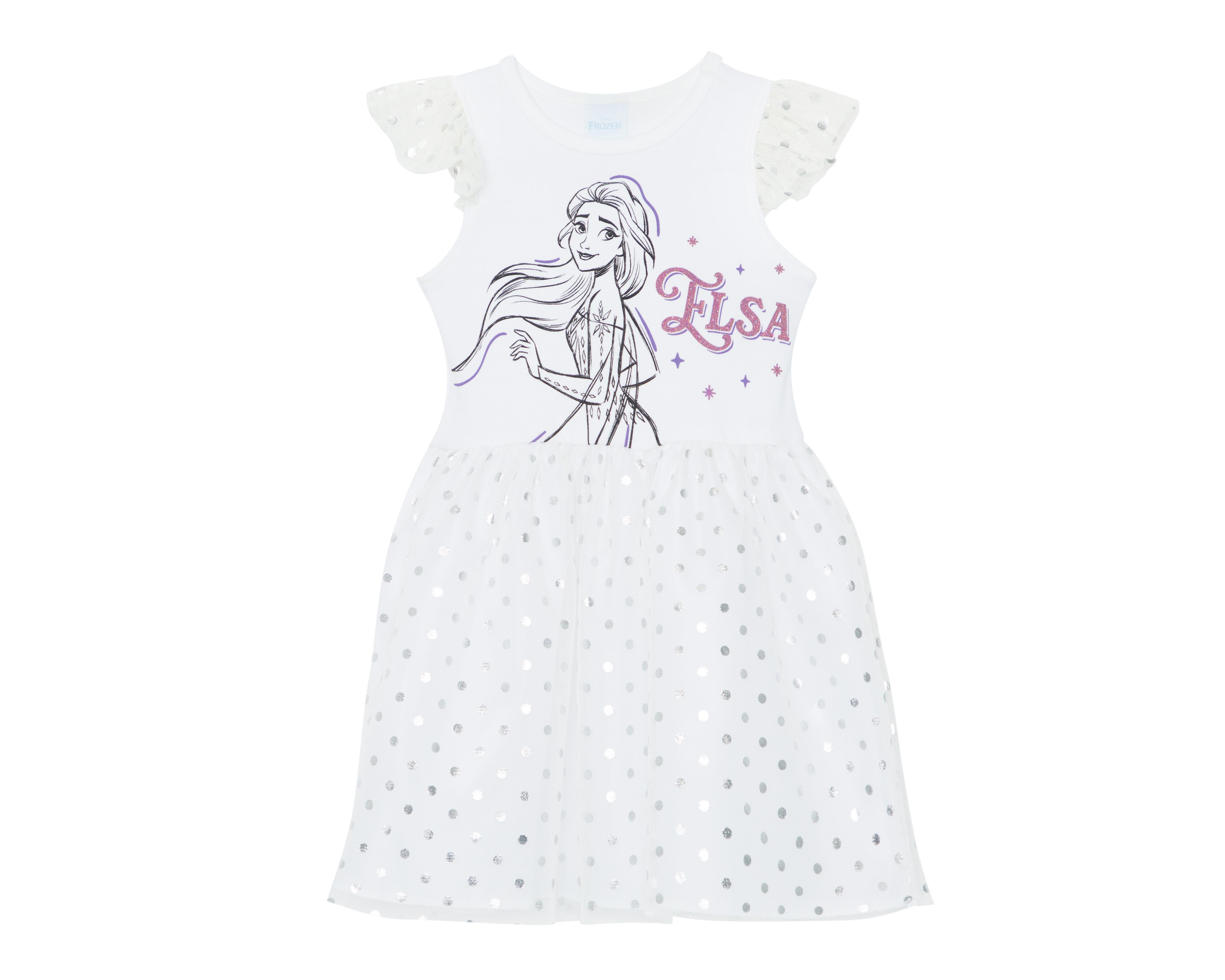 Foto 2 pulgar | Vestido para Bebé Niña Disney Frozen Blanco