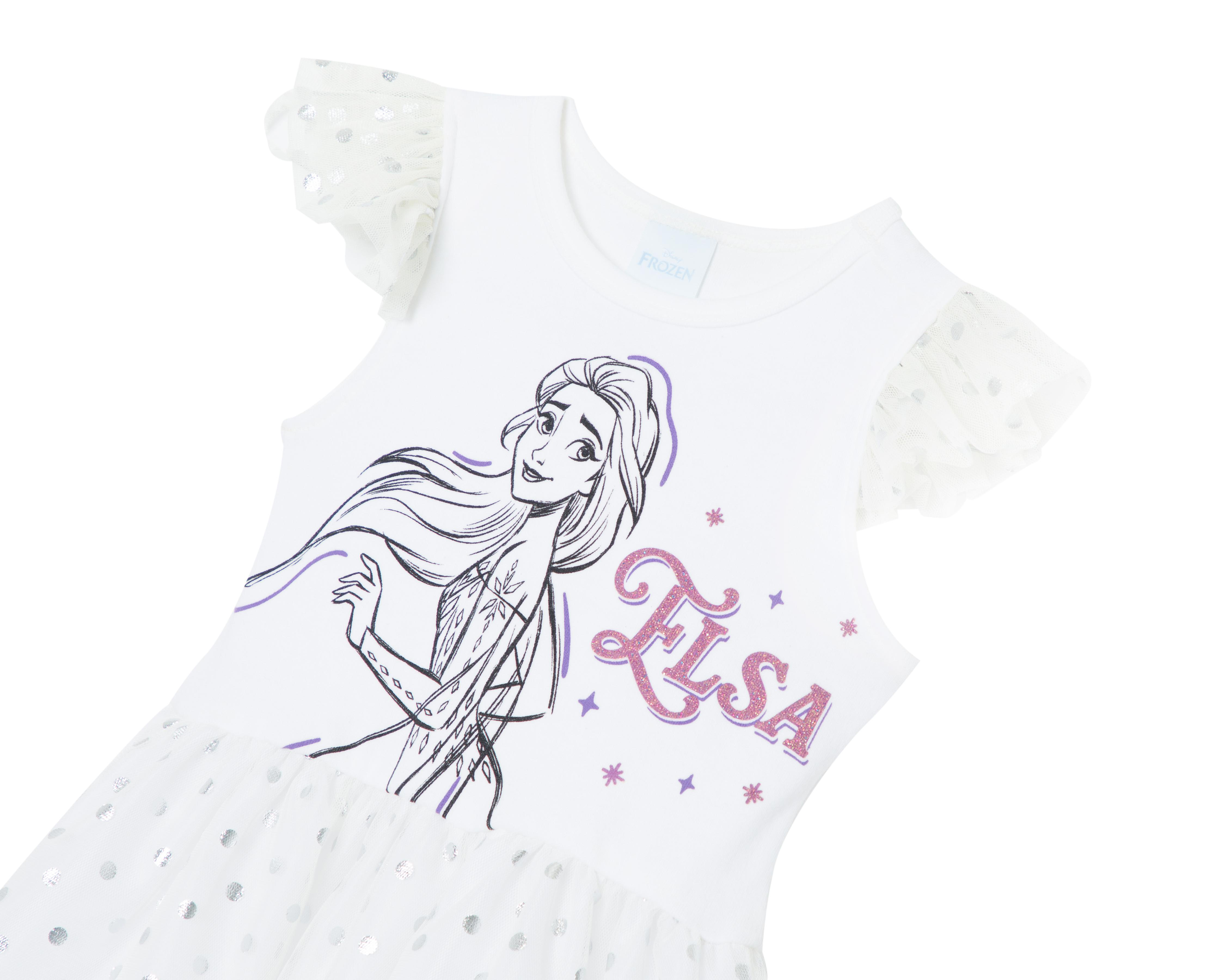 Foto 4 pulgar | Vestido para Bebé Niña Disney Frozen Blanco