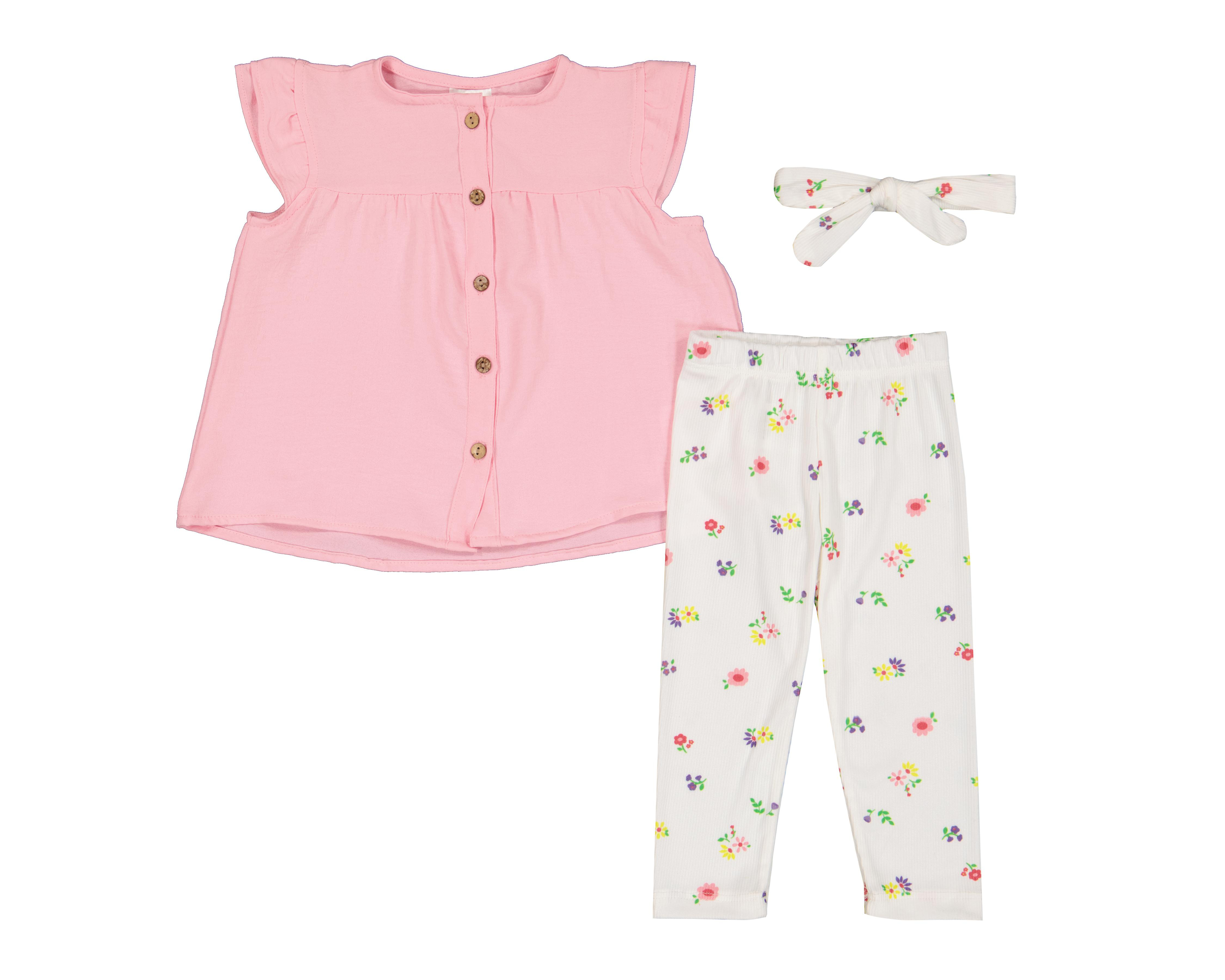 Foto 1 | Conjunto para Bebé Niña Baby Colors Estampado 3 Piezas