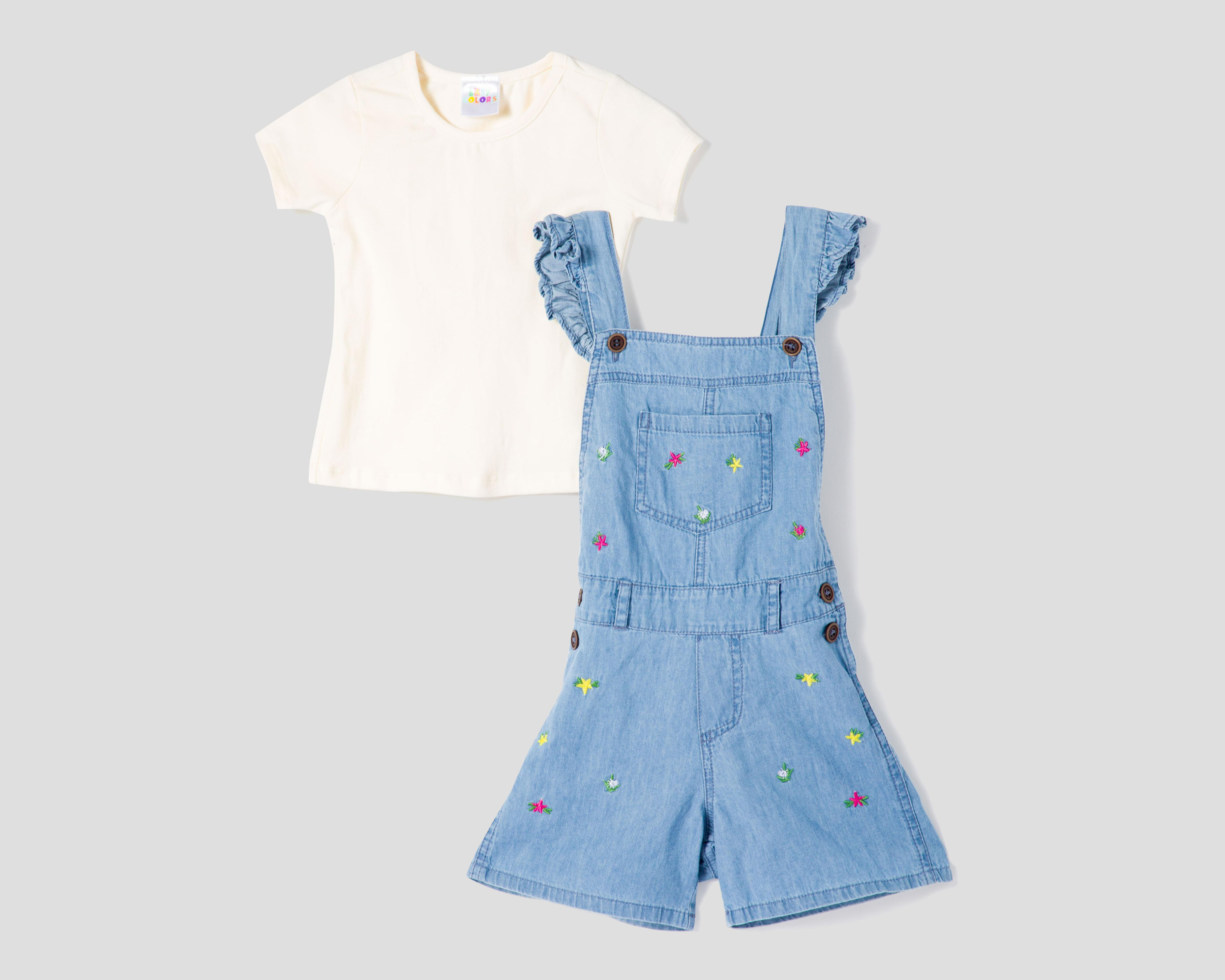Foto 1 | Overol y Playera para Bebé Niña Baby Colors