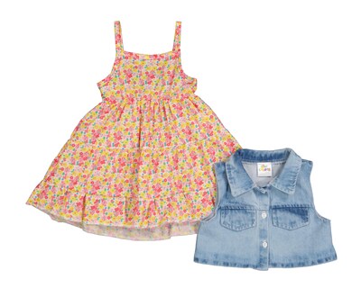Foto 1 | Vestido y Chaleco para Bebé Niña Baby Colors 2 Piezas