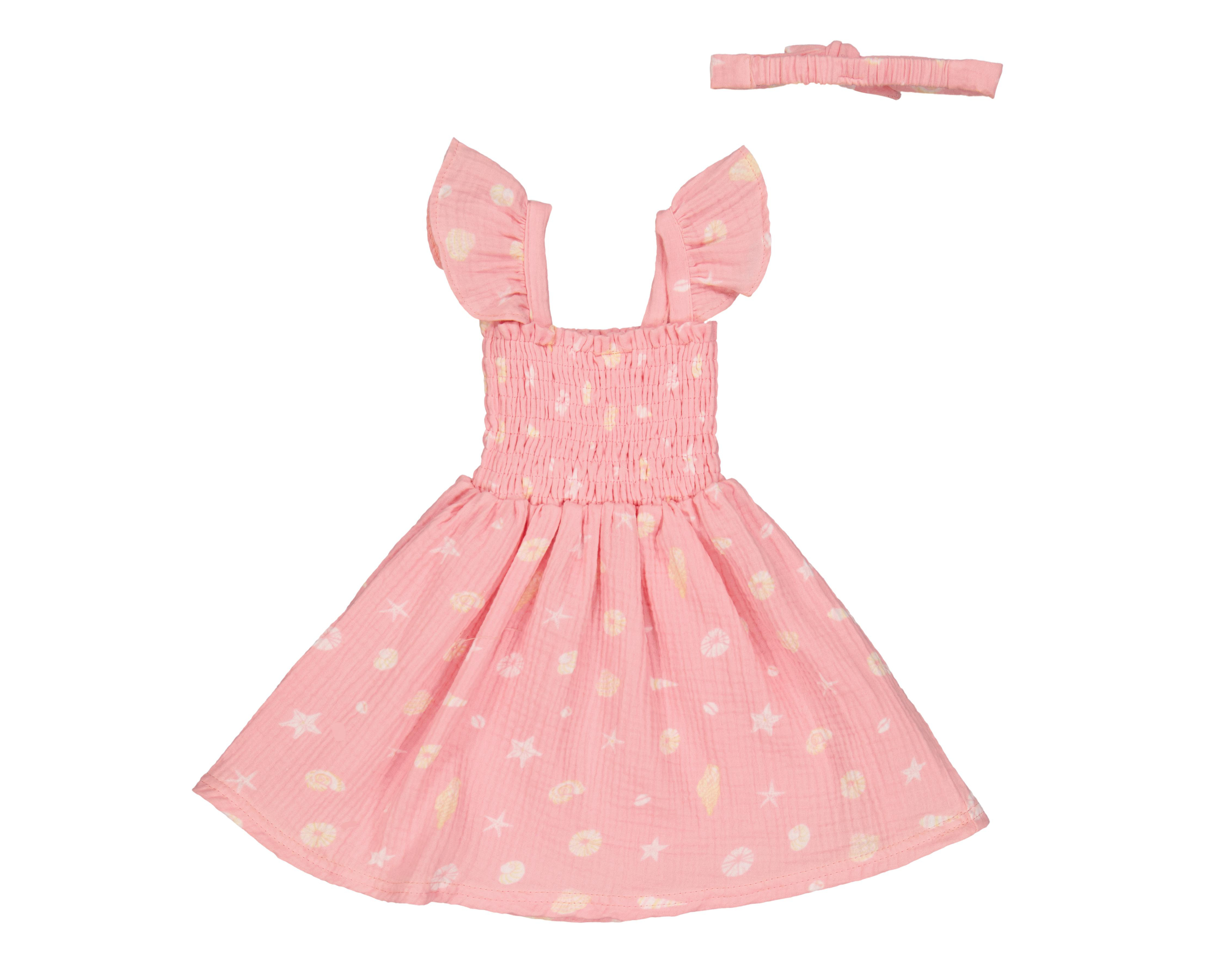 Foto 3 pulgar | Vestido para Bebé Niña Baby Colors de Algodón con Diadema
