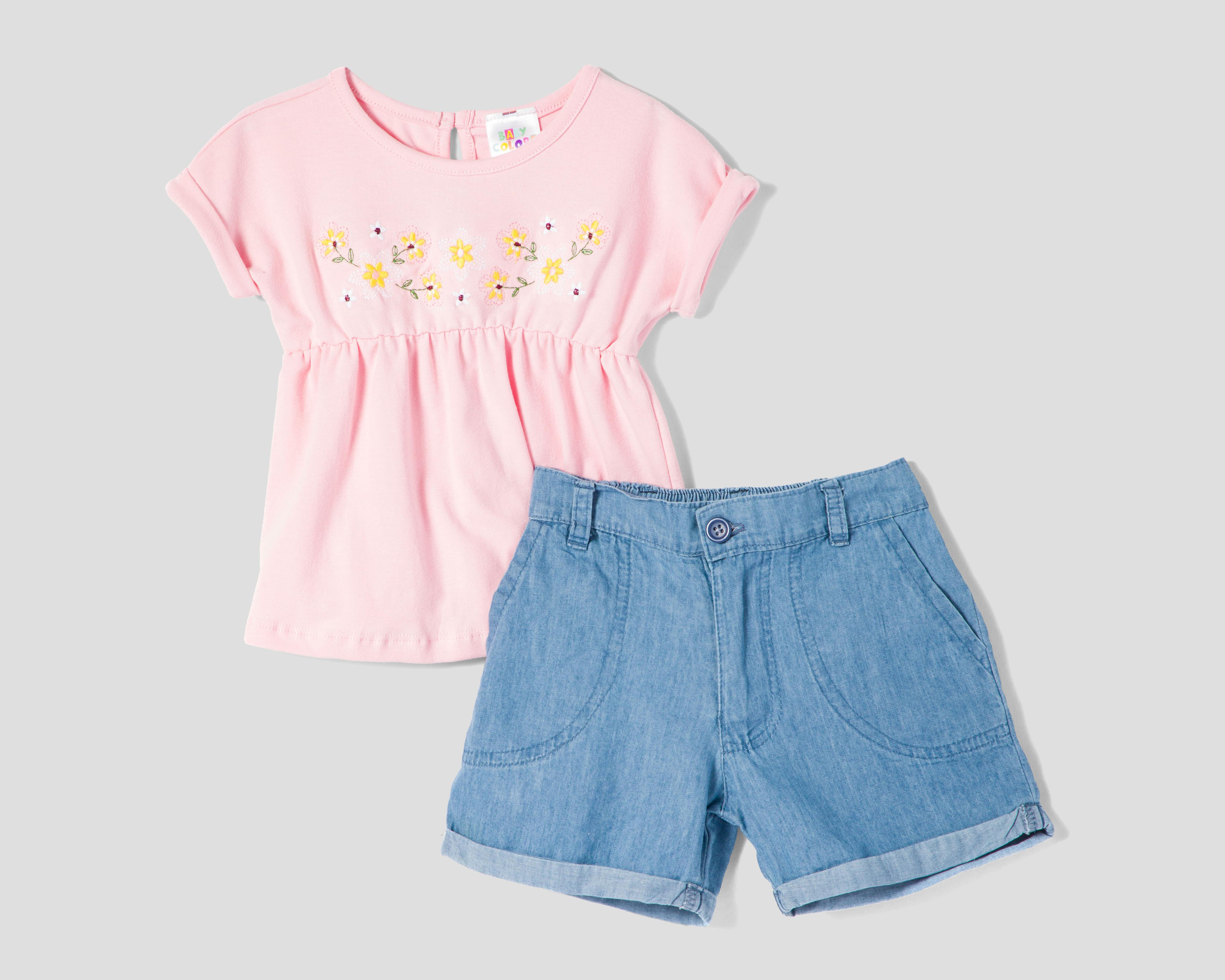 Foto 1 | Short y Playera para Bebé Niña Baby Colors
