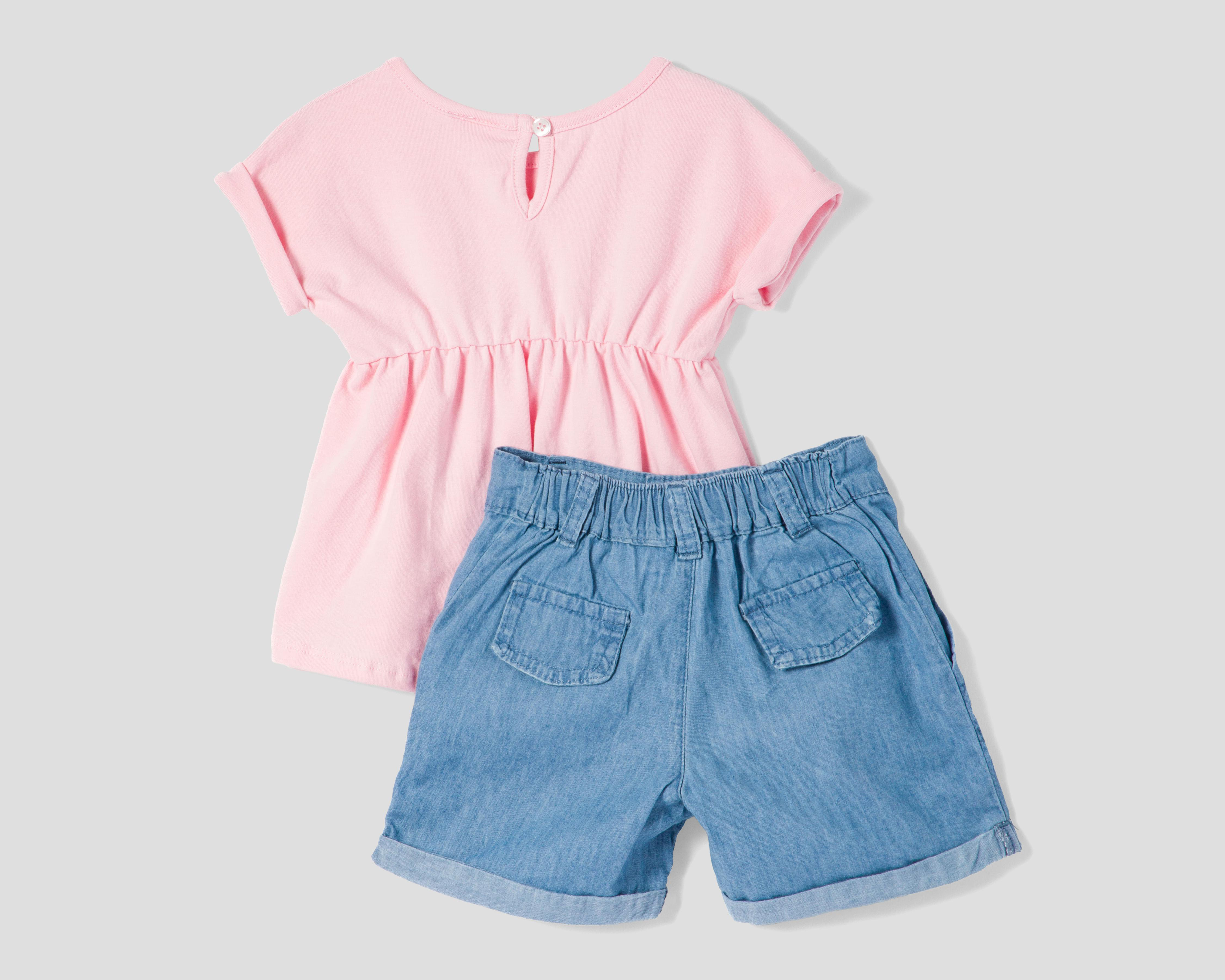 Foto 2 | Short y Playera para Bebé Niña Baby Colors