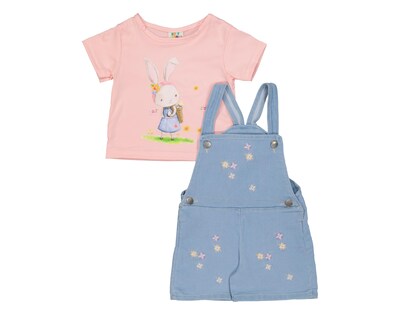 Foto 1 | Overol y Playera de Algodon para Bebé Niña Baby Colors