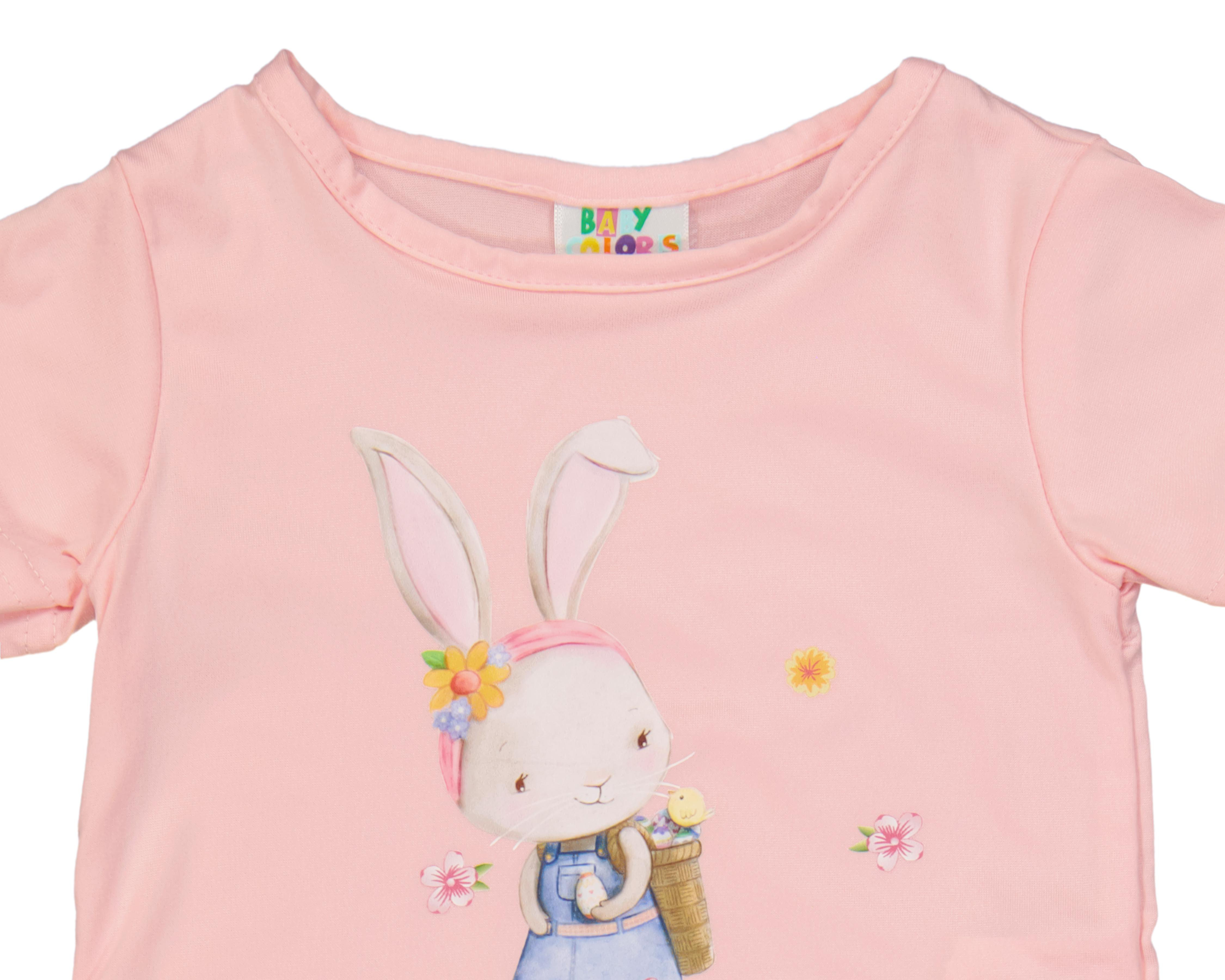 Foto 4 pulgar | Overol y Playera de Algodon para Bebé Niña Baby Colors