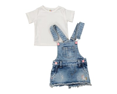 Foto 1 | Overol y Playera de Algodón para Bebé Niña Baby Colors