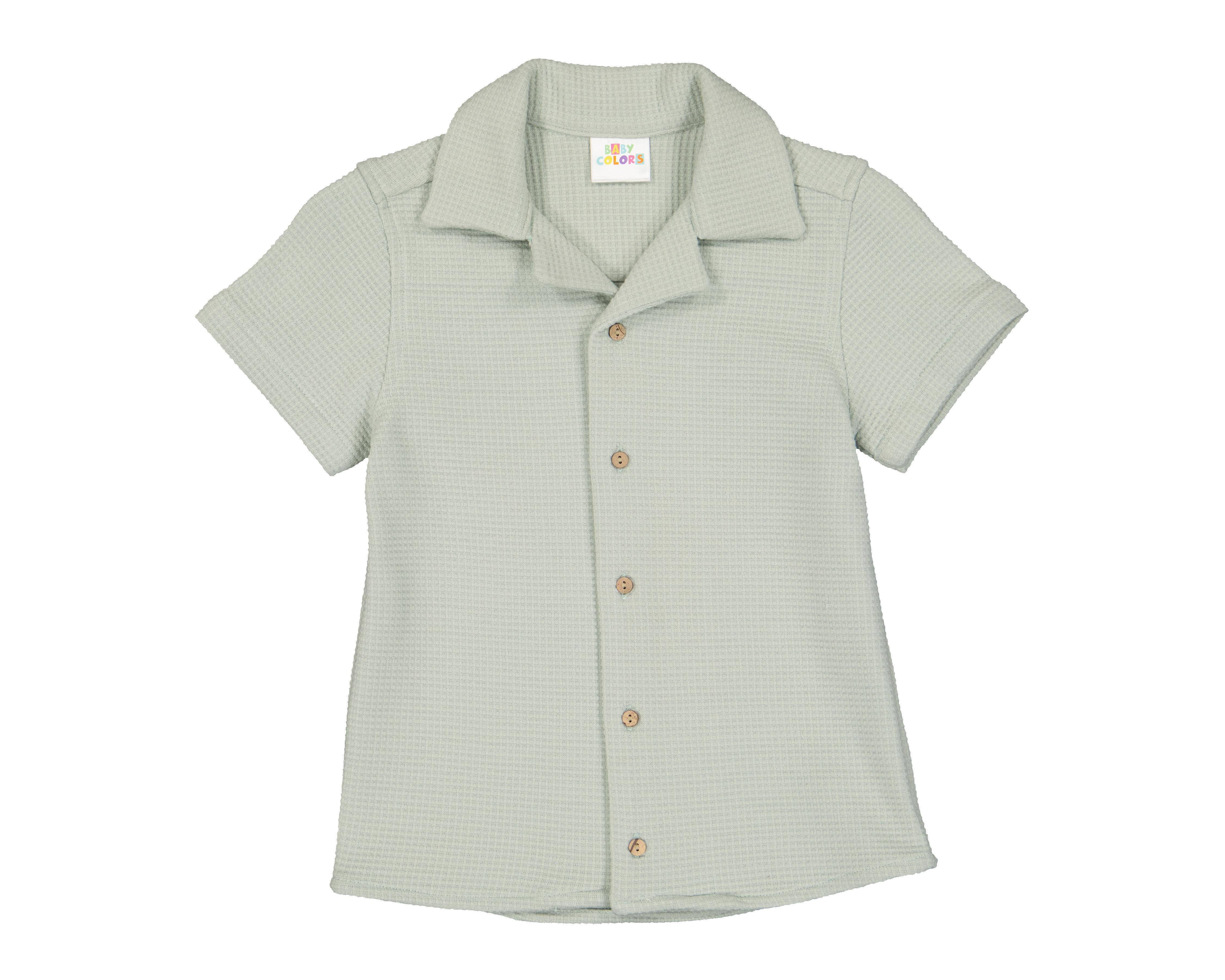 Foto 2 pulgar | Camisa para Bebé Niño Baby Colors de Algodón Verde