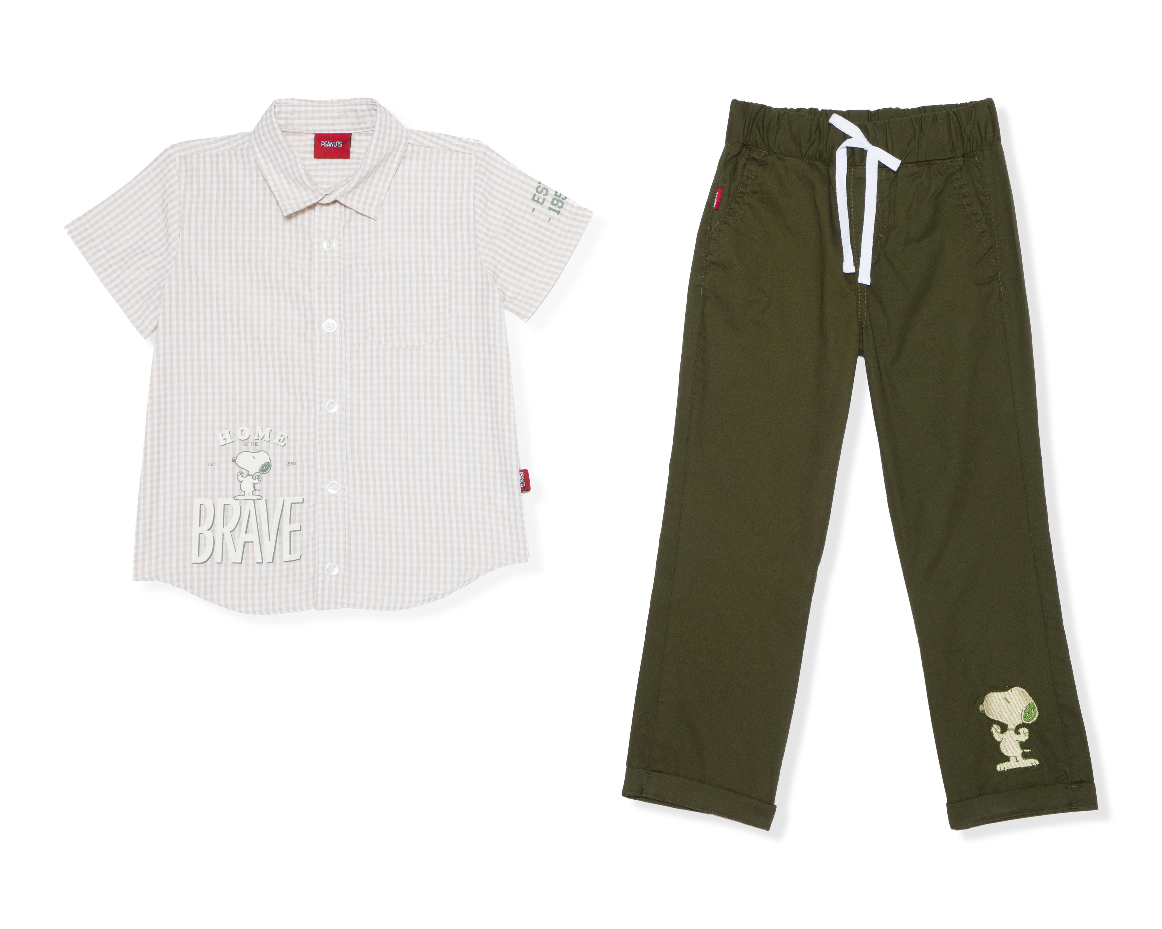 Conjunto para Bebé Niño Peanuts a Cuadros 2 Piezas