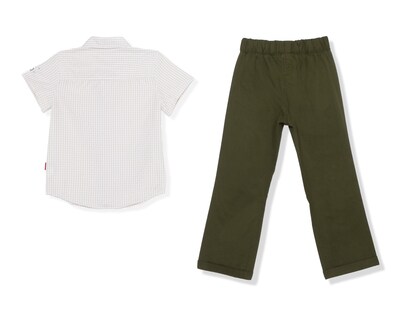 Foto 2 | Conjunto para Bebé Niño Peanuts a Cuadros 2 Piezas