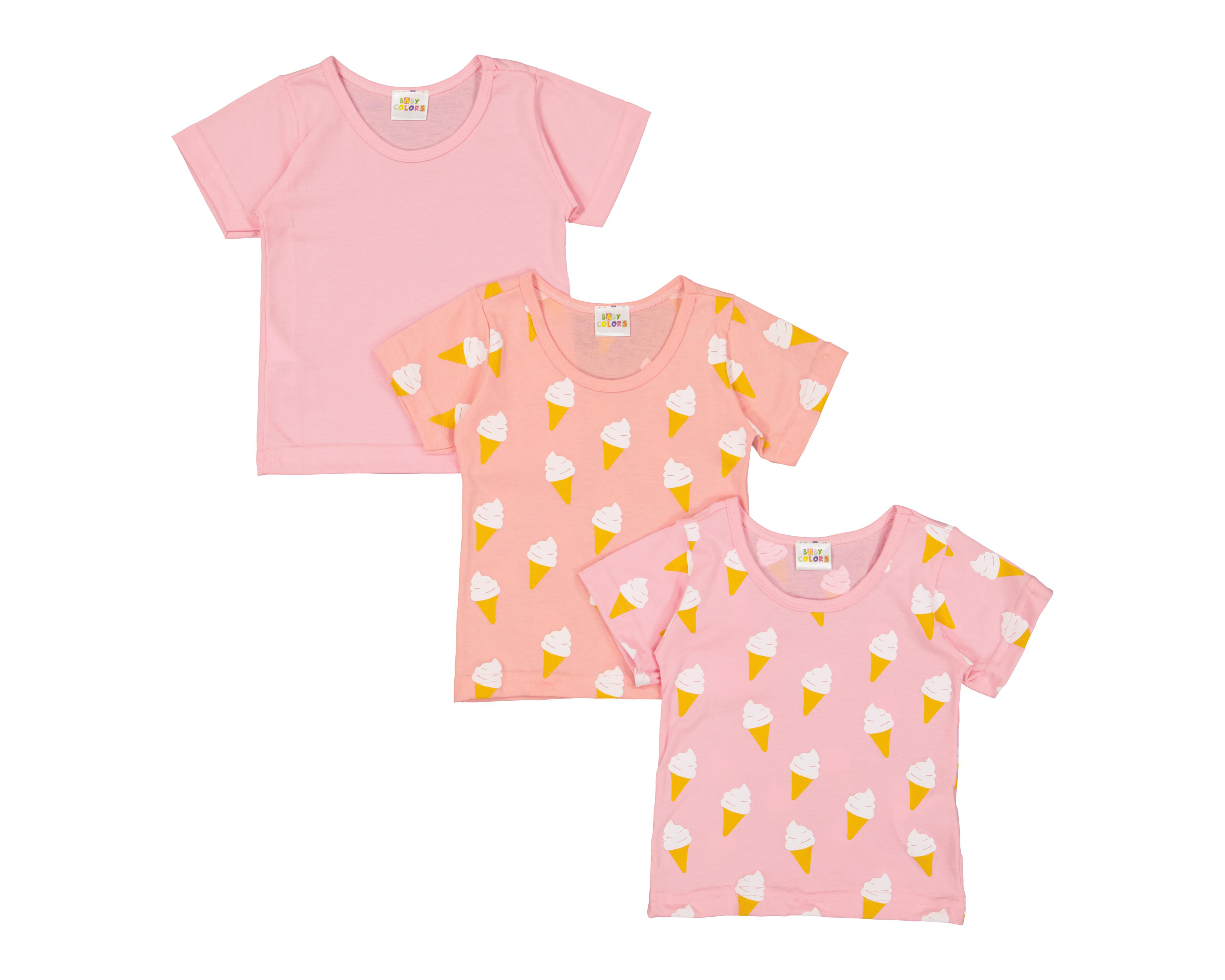 Playera para Bebé Niña Baby Colors Estampada 3 Piezas