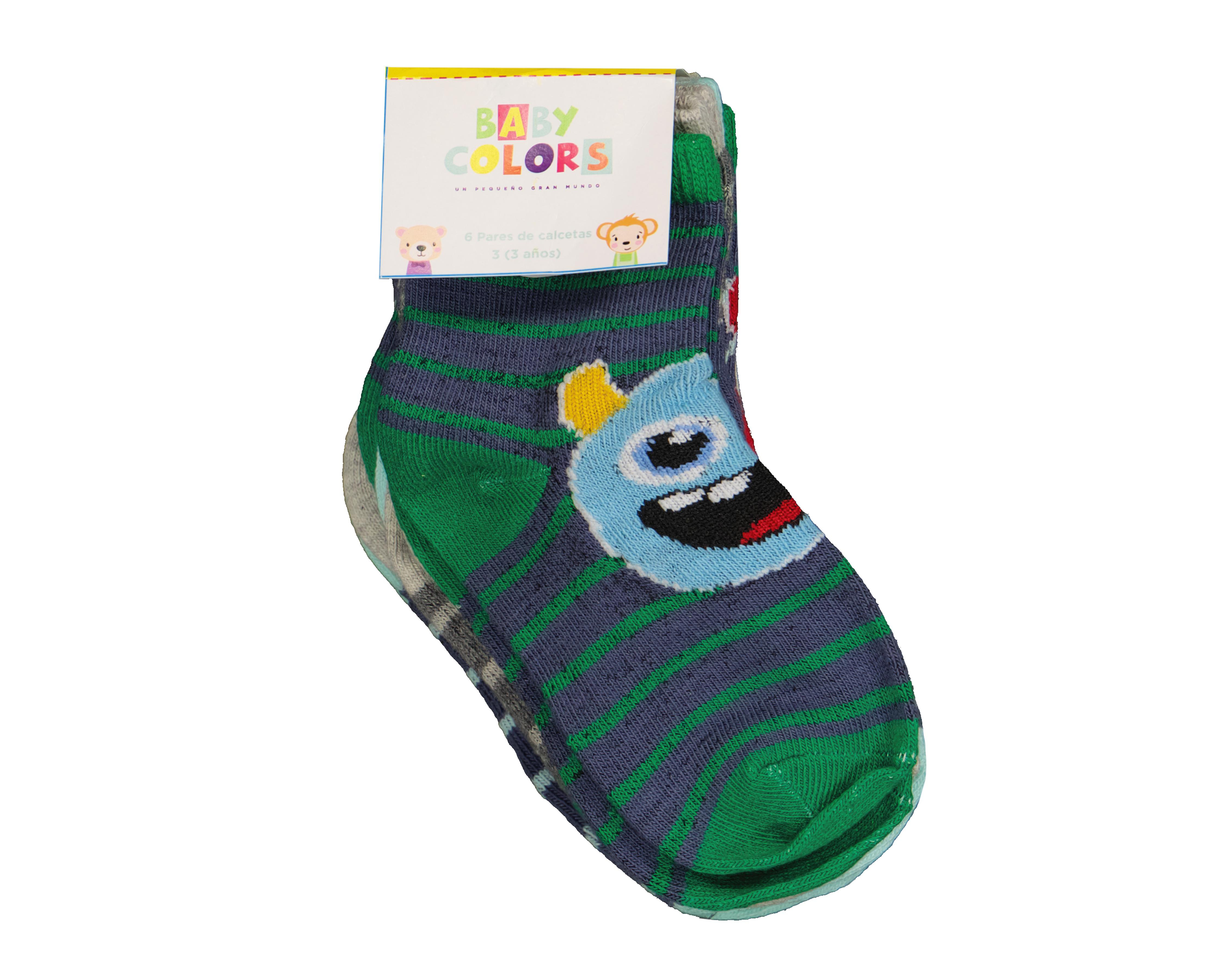Foto 4 pulgar | Calcetas Baby Colors para Bebé Niño 6 Pares