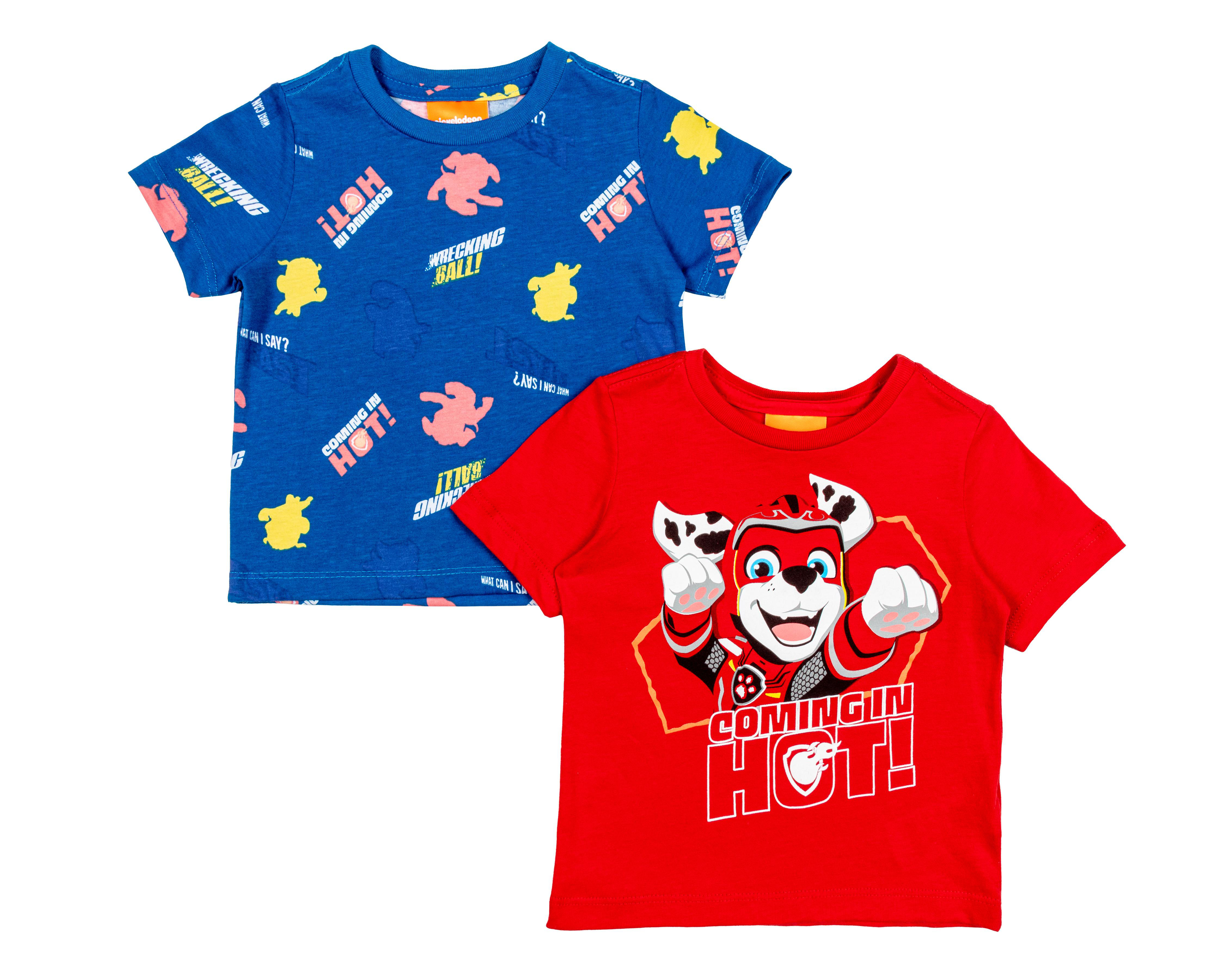 Foto 2 pulgar | Playera Paw Patrol de Algodón Manga Corta 2 Piezas